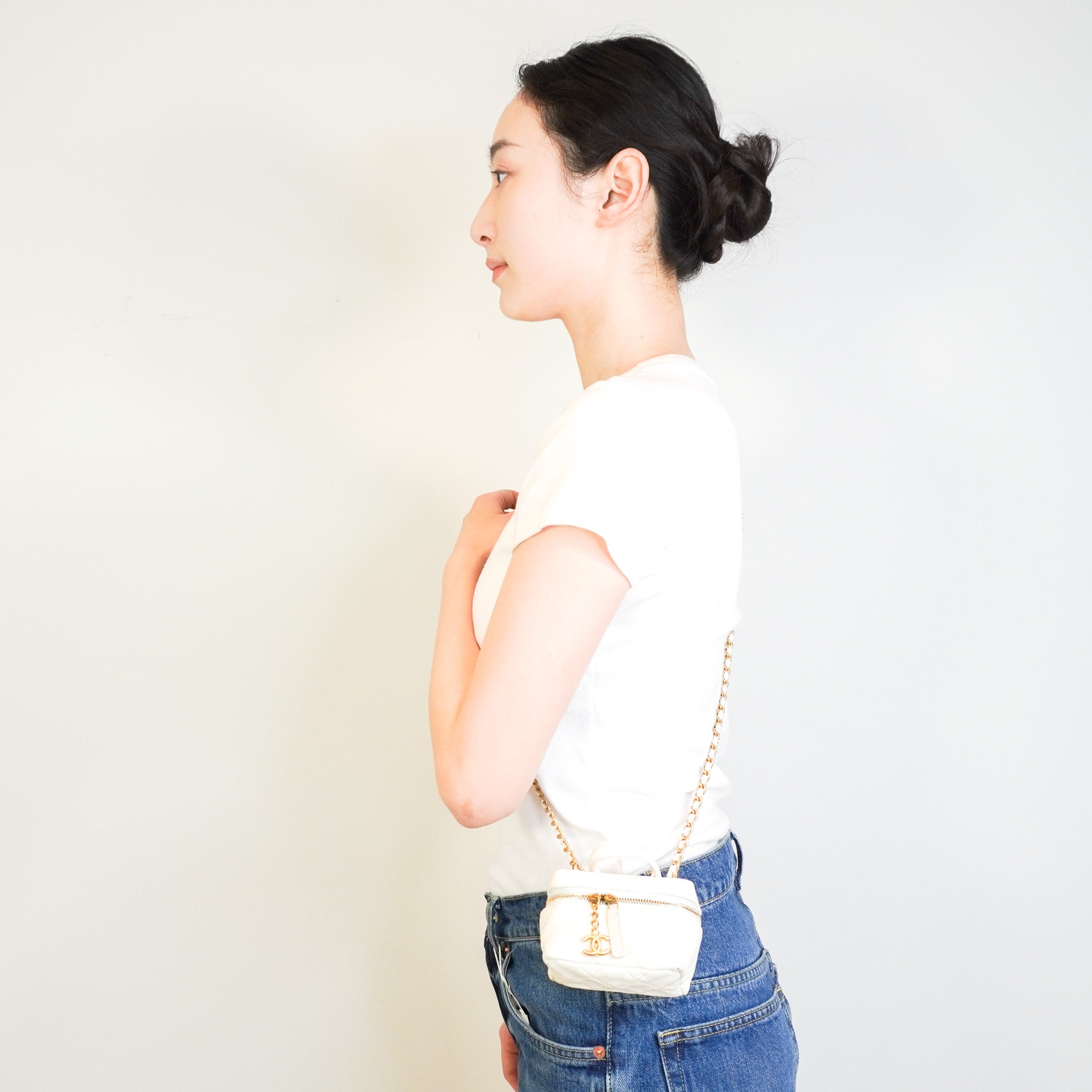 RARE Chanel Caviar Mini Vanity Bag in White RRP £2210 | Authentic Preloved - Reloved Again