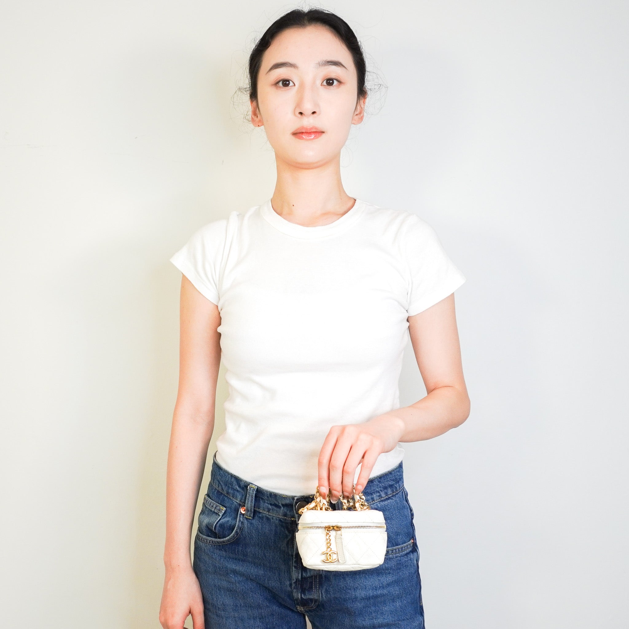 RARE Chanel Caviar Mini Vanity Bag in White RRP £2210 | Authentic Preloved - Reloved Again