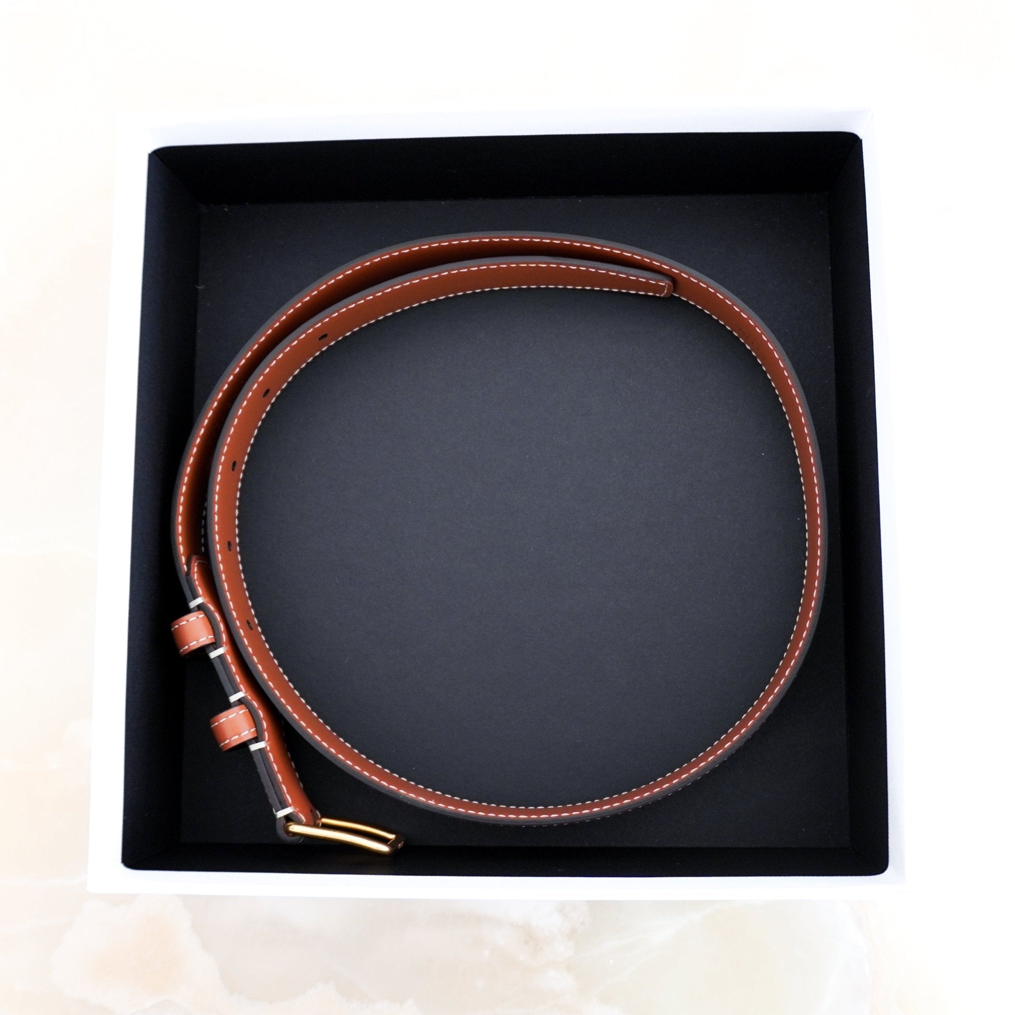 Celine Brown Leather Belt RRP £500 | Authentic Preloved FINAL SALE - Reloved Again