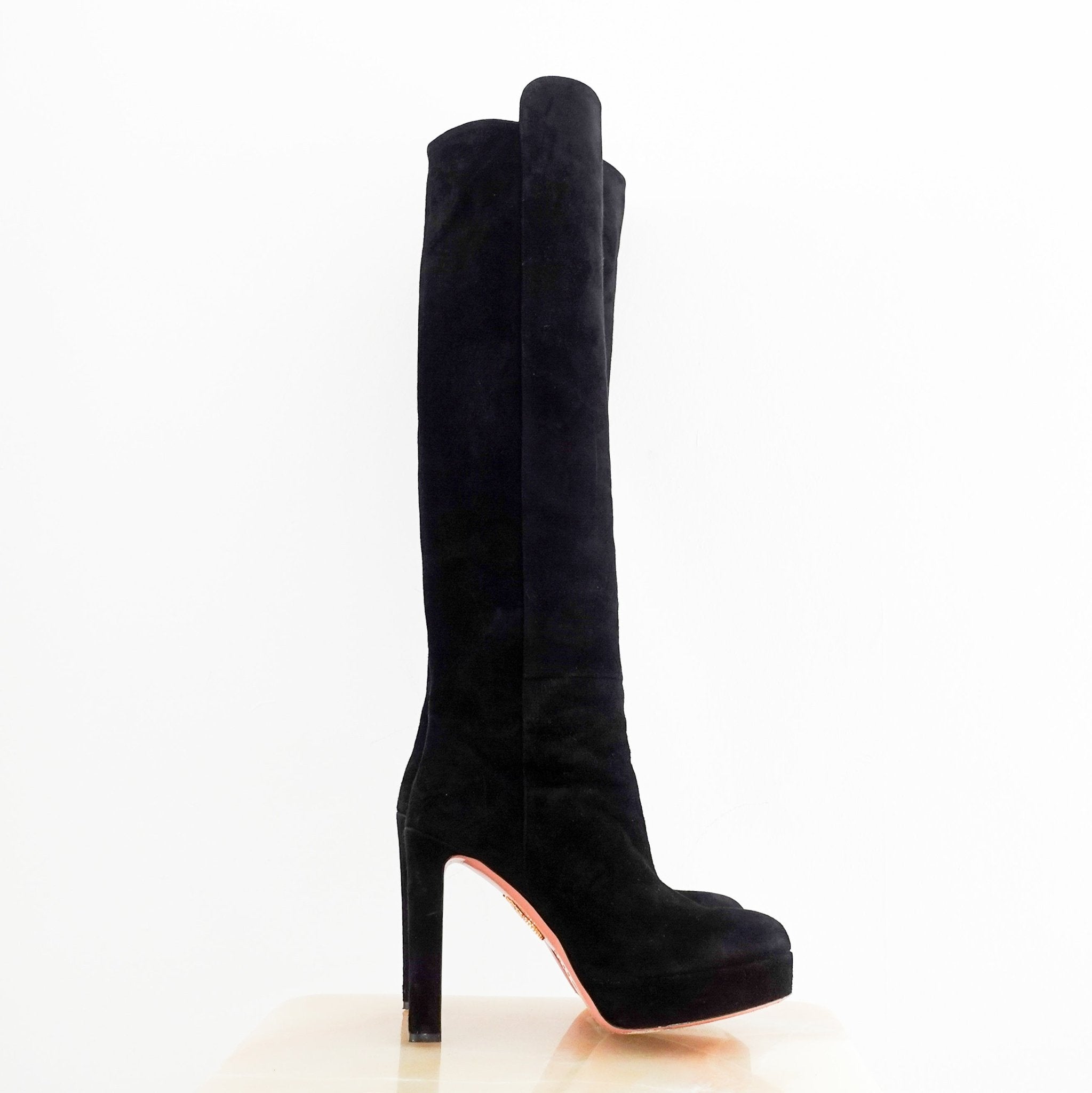 Aquazzura Black Knee High Suede Boots RRP £800 | Authentic Preloved - Reloved Again