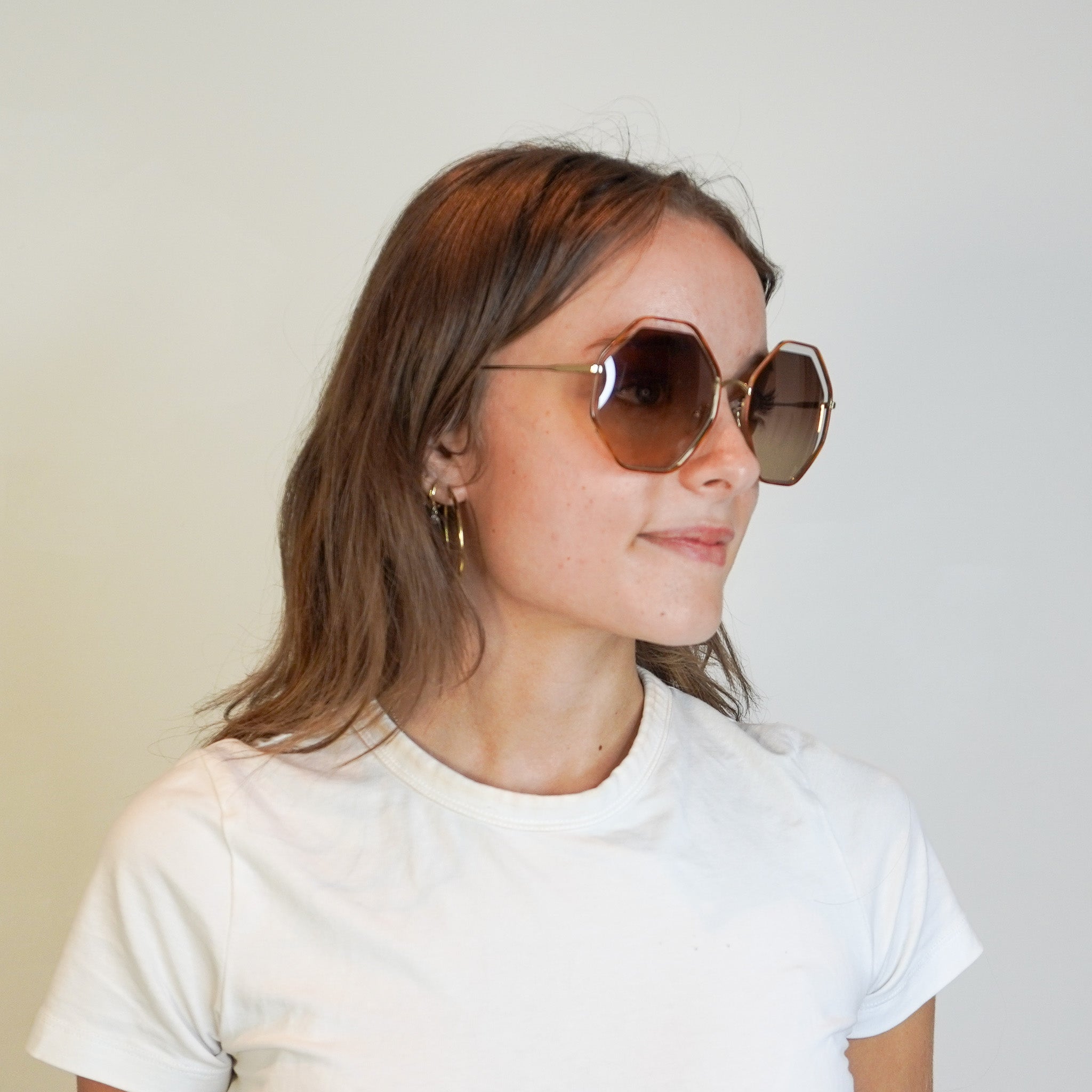 Chloe Gold Poppy Octagonal Sunglasses (RRP £180) | Authentic Preloved FINAL SALE