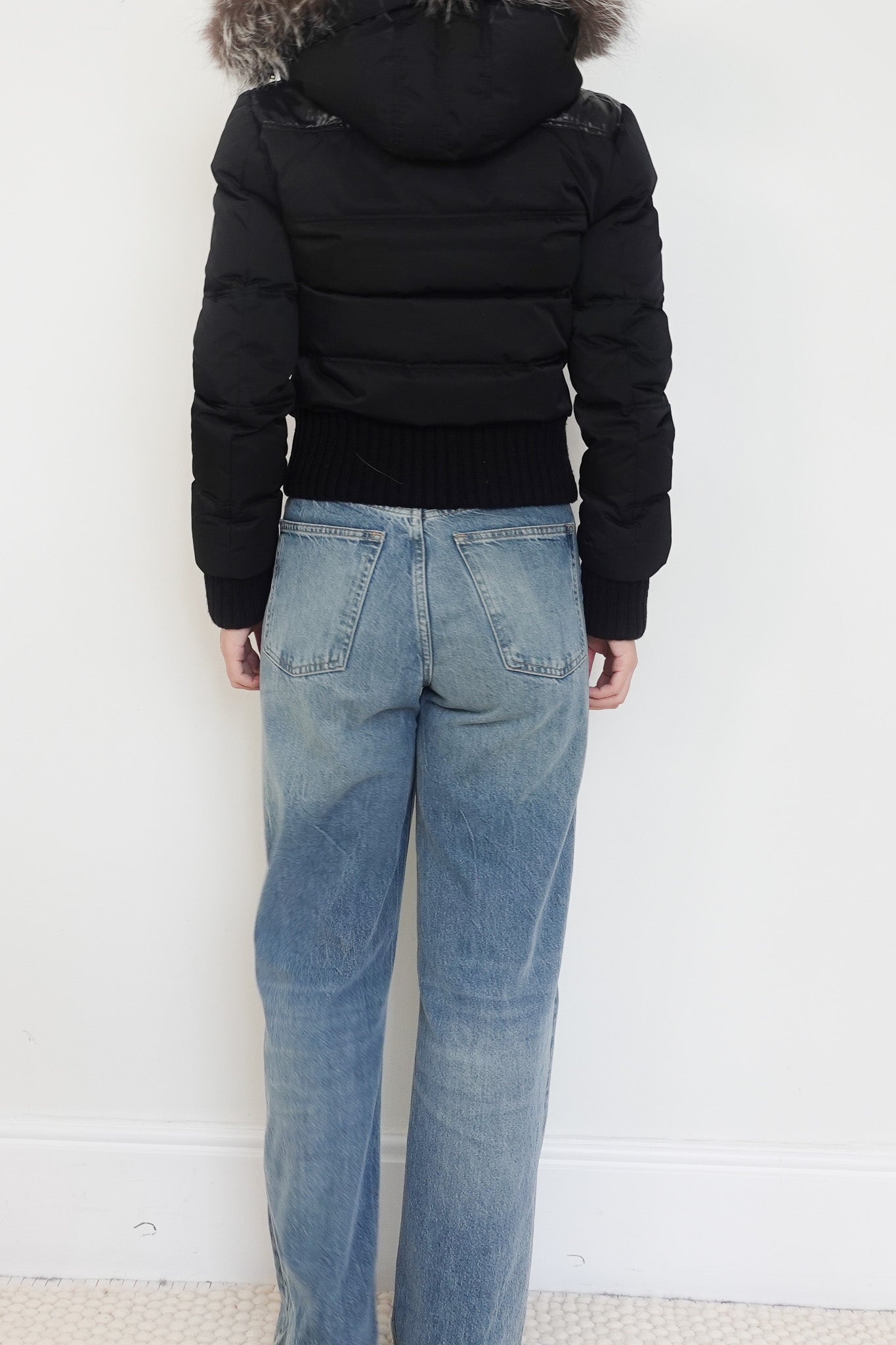 Gucci Black Cropped Puffer Coat with Fox Fur Hood RRP £2580 | Authentic Preloved