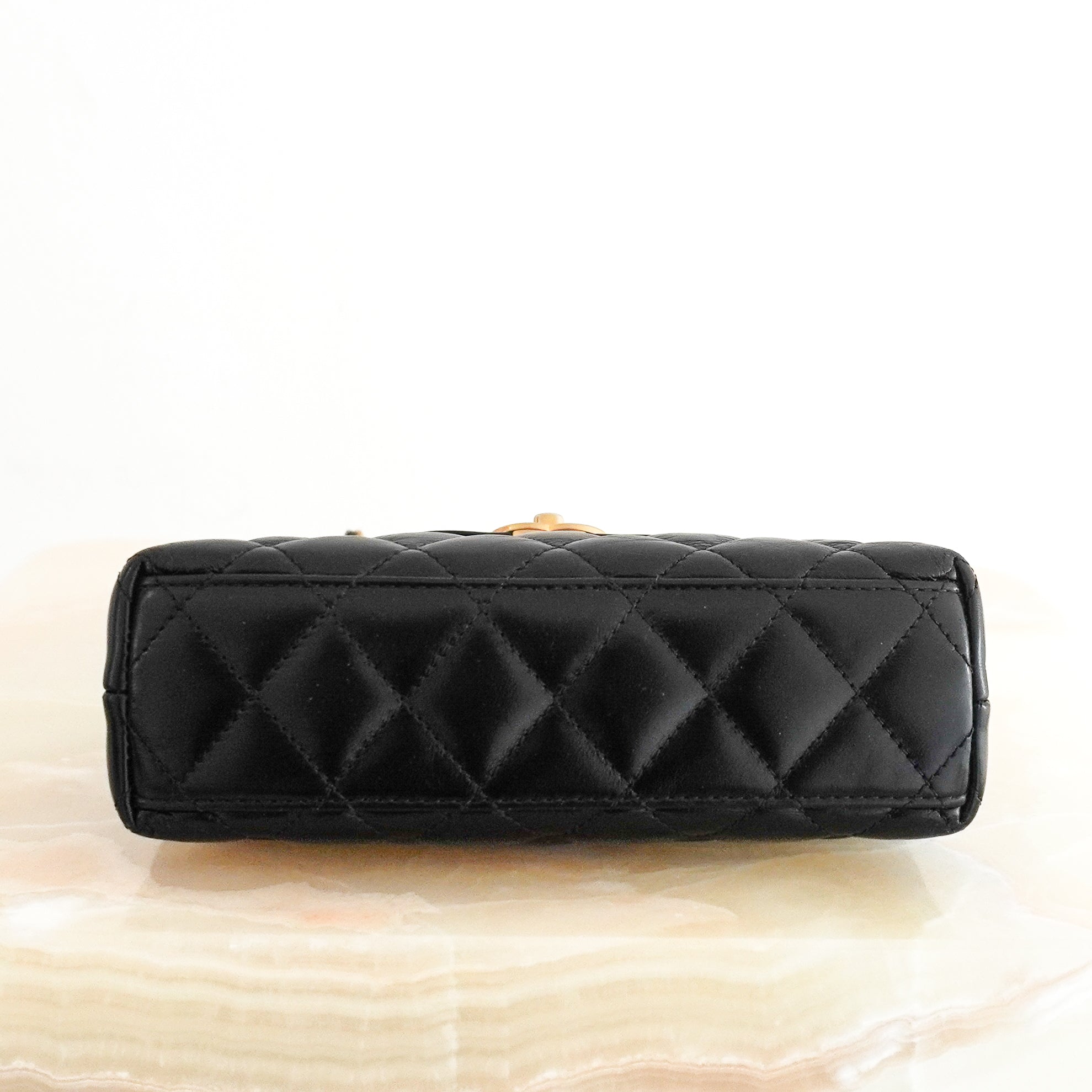Chanel Small Kelly Re-Edition Top Handle Bag in Black Quilted Lambskin RRP (£4080) | Authentic Preloved