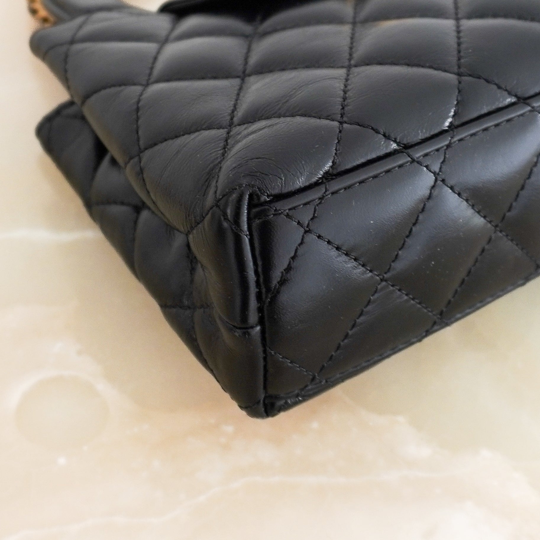 Chanel Small Kelly Re-Edition Top Handle Bag in Black Quilted Lambskin RRP (£4080) | Authentic Preloved