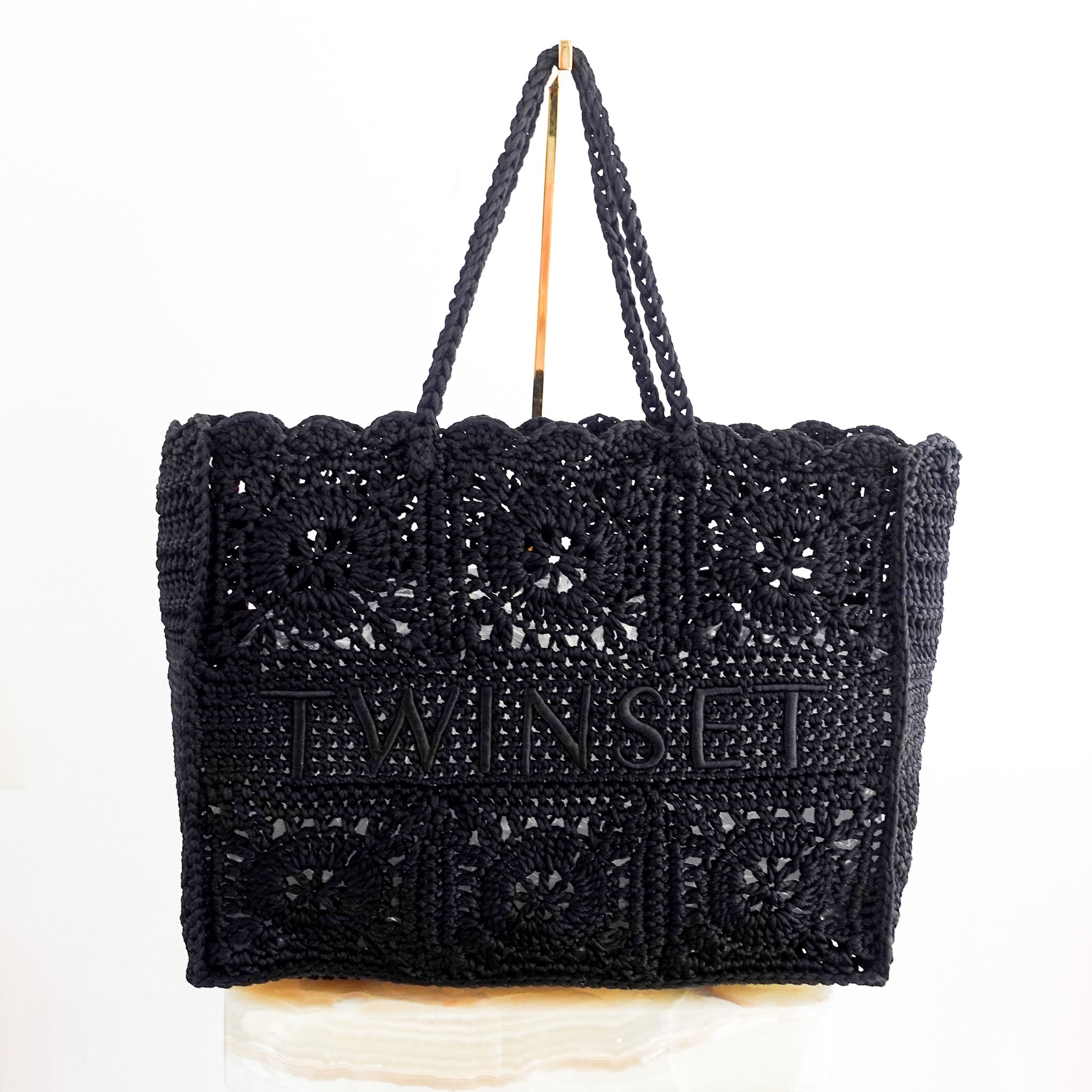 NEW Twinset Raffia Black Bag RRP £256 | Authentic Preloved