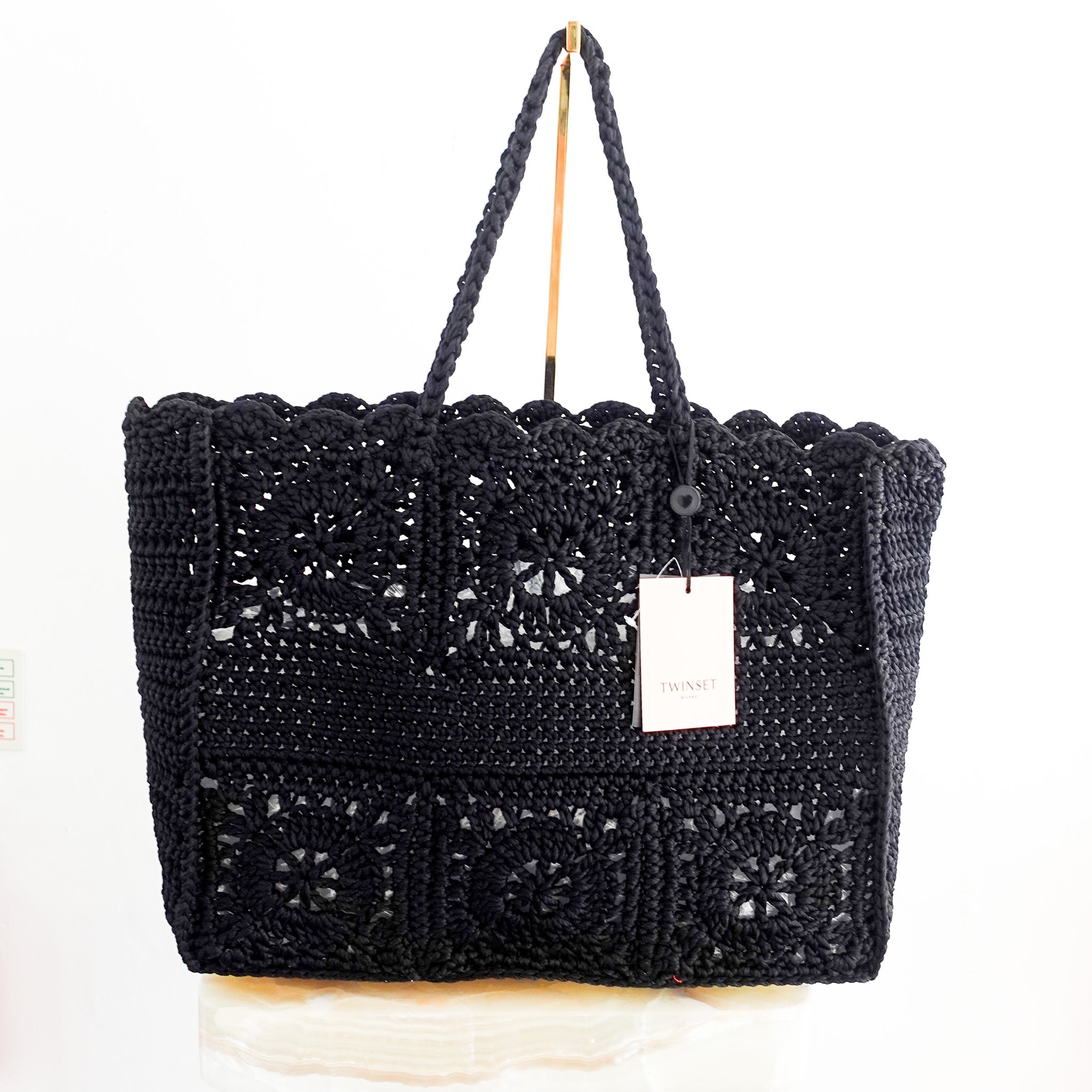 NEW Twinset Raffia Black Bag RRP £256 | Authentic Preloved