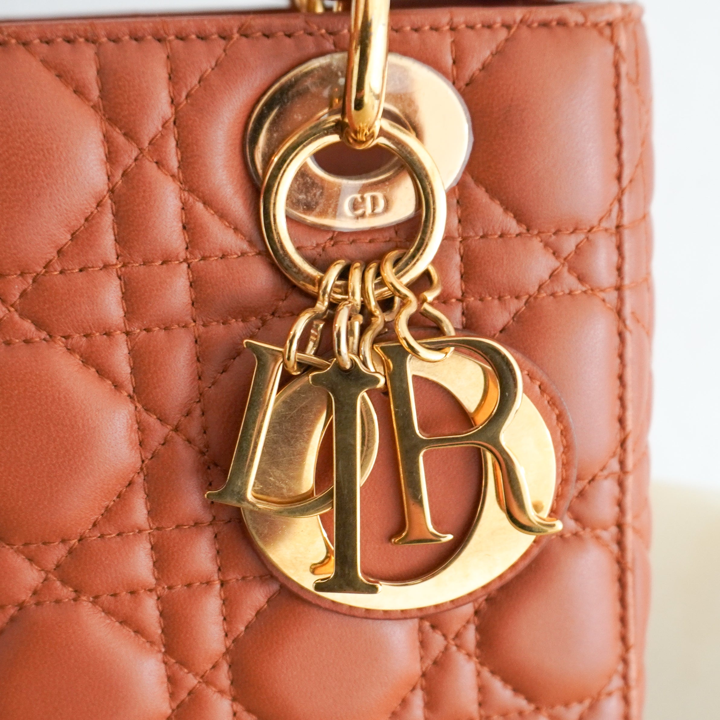 Dior Small Lady Dior Bag Tobacco Brown Cannage Lambskin (RRP £5200) | Authentic Preloved