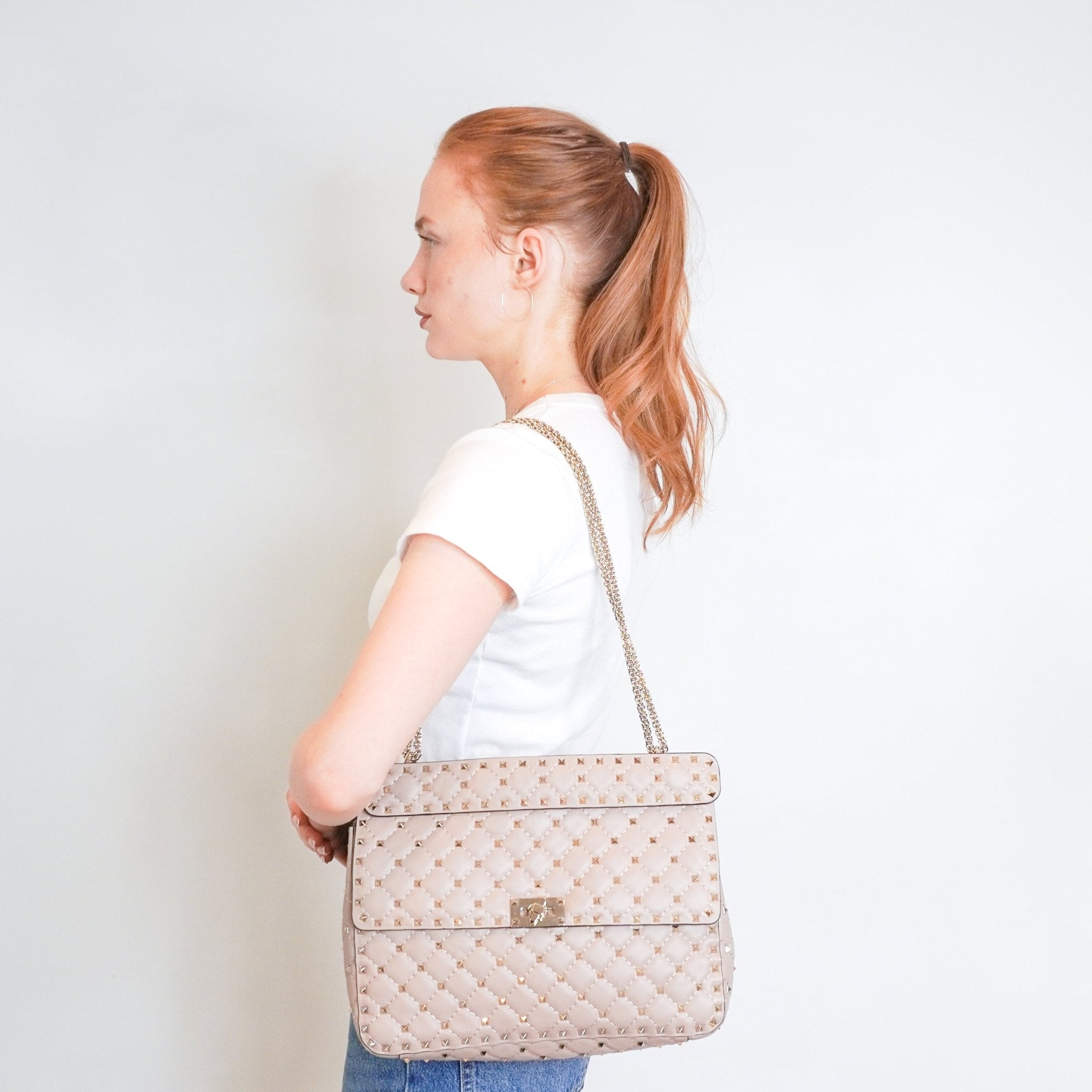 Valentino Large Nappa Rockstud Spike Bag RRP £2800 | Authentic Preloved - Reloved Again