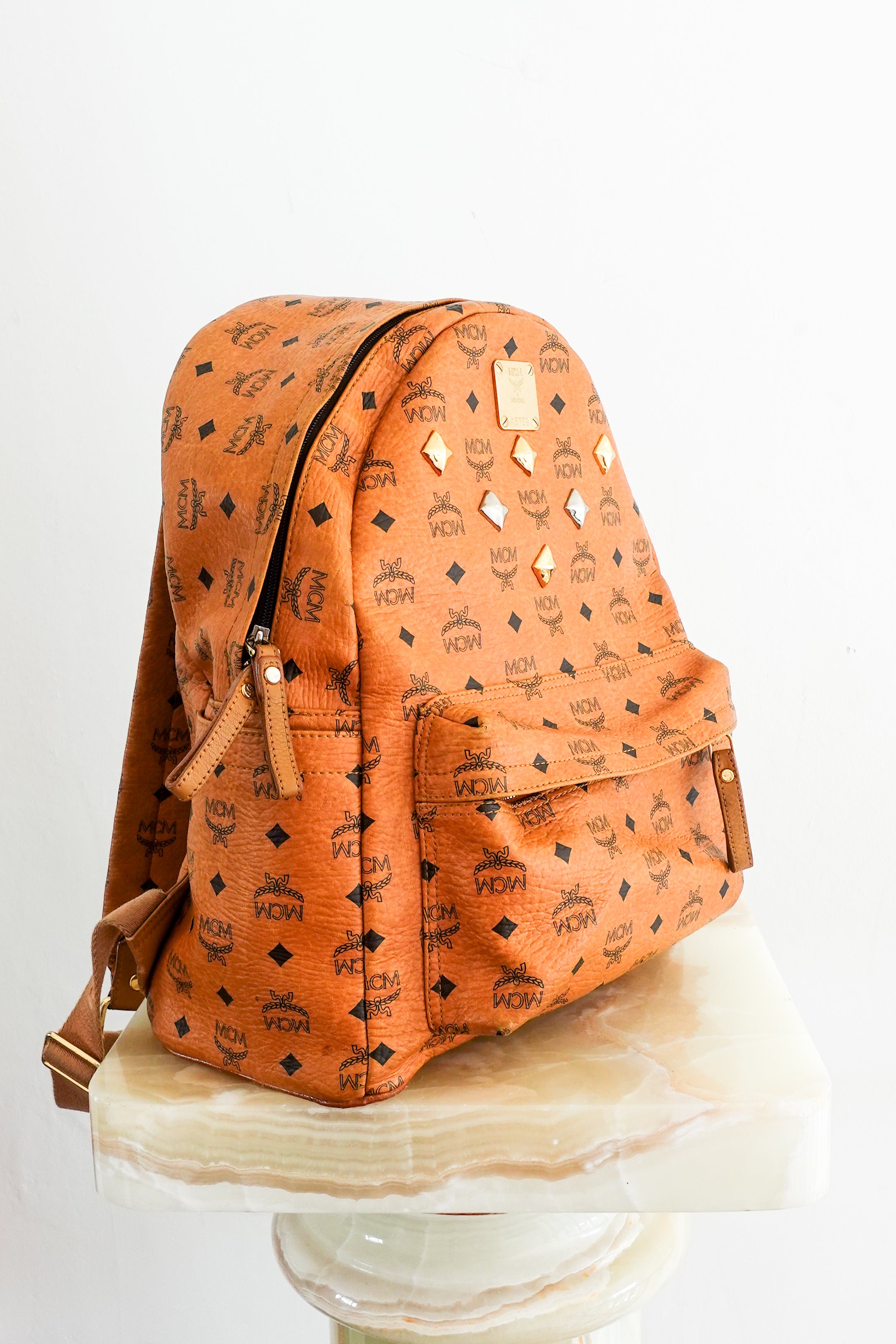 Brown leather backpack RRP £750