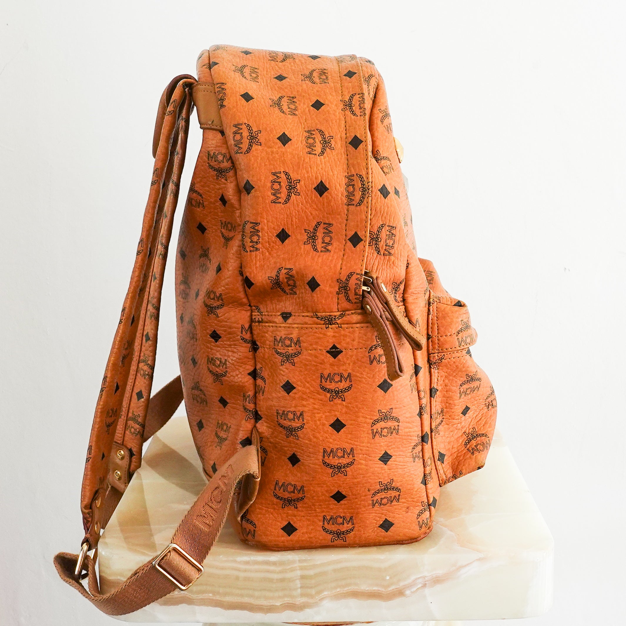 Brown leather backpack RRP £750