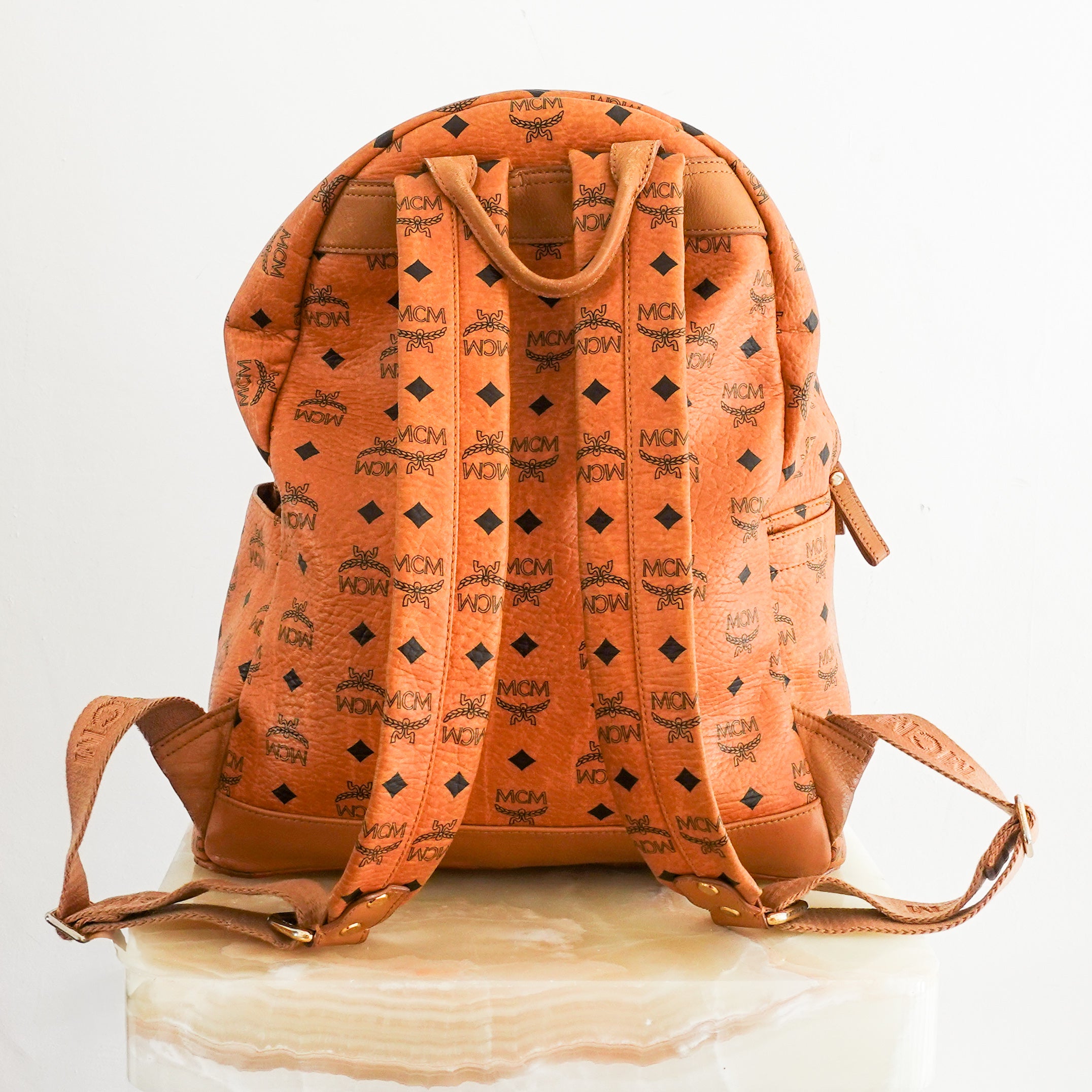 Brown leather backpack RRP £750