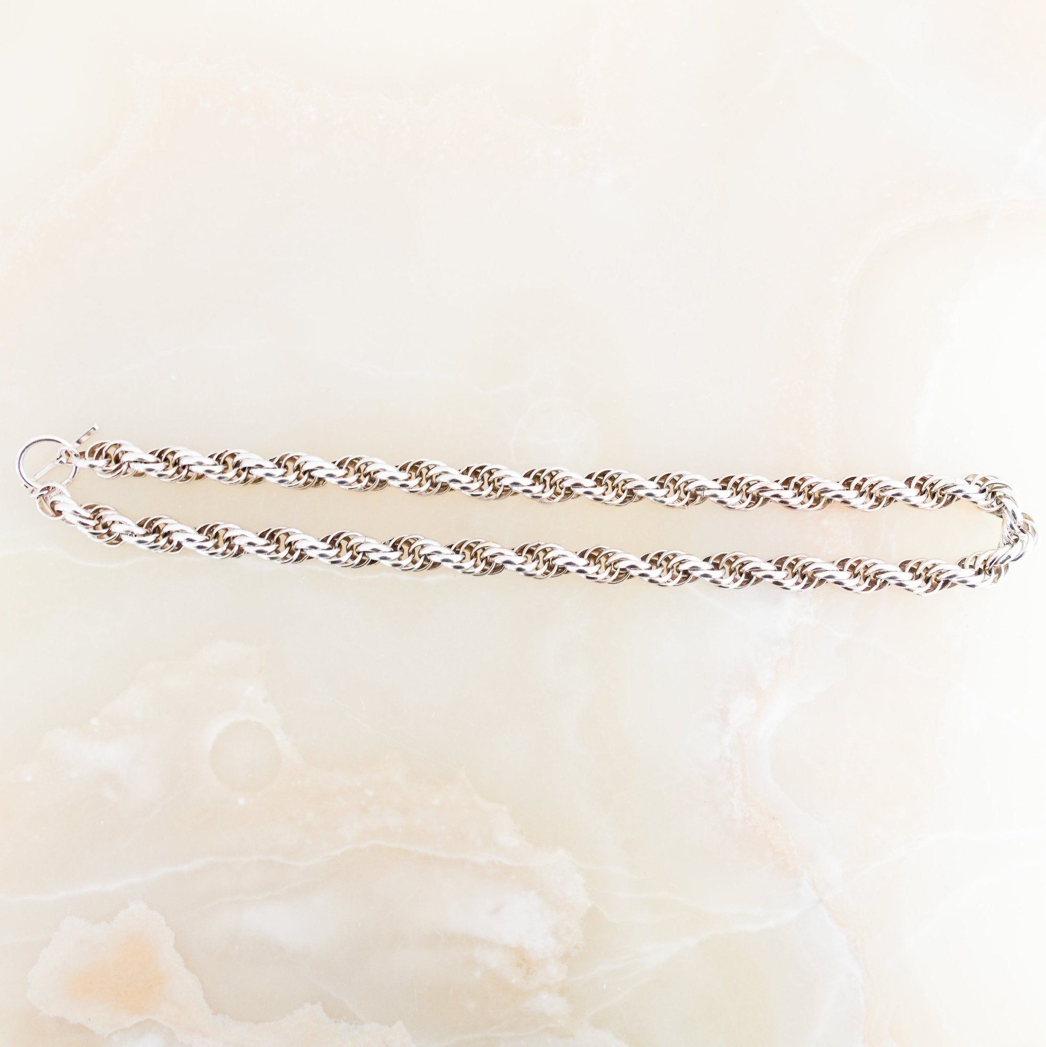 Anne Klein Silver Chunky Interlocking Chain Necklace with Pouch RRP £200 | Authentic Preloved - Reloved Again