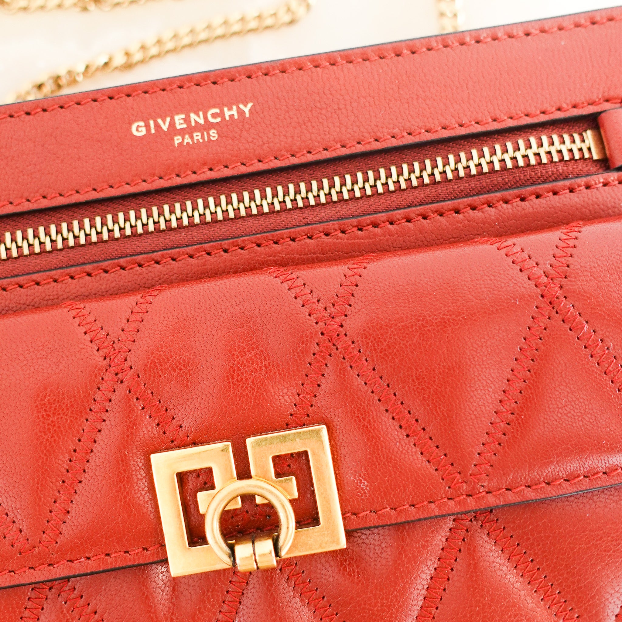 Givenchy Terracotta Diamond Quilted Pocket Bag | Authentic Preloved - Reloved Again