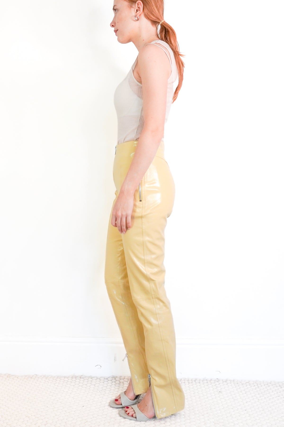 Bottega Trousers Latex Stretch Trousers (RRP £4000) | Authentic Preloved