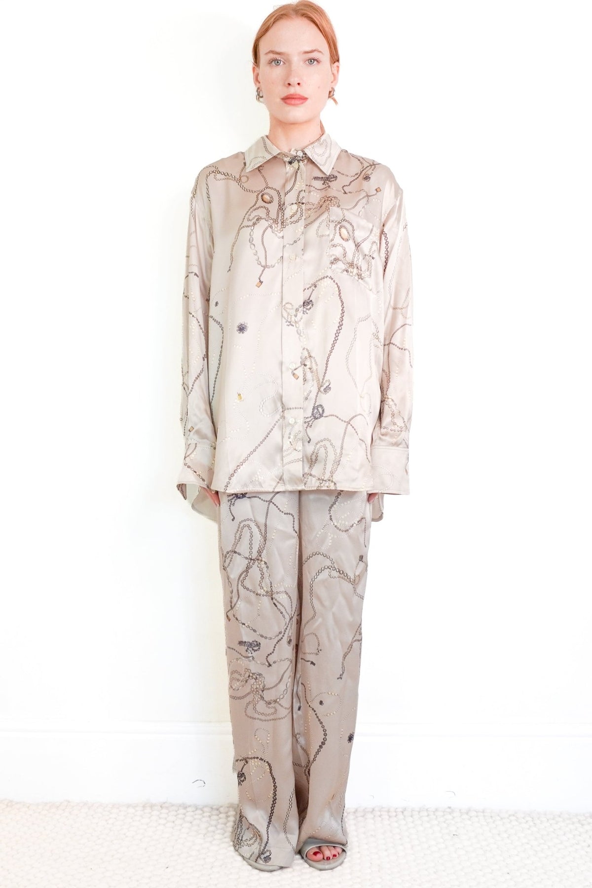 Victoria Beckham Silk Patterned Trousers (RRP £1000) | Authentic Preloved - Reloved Again