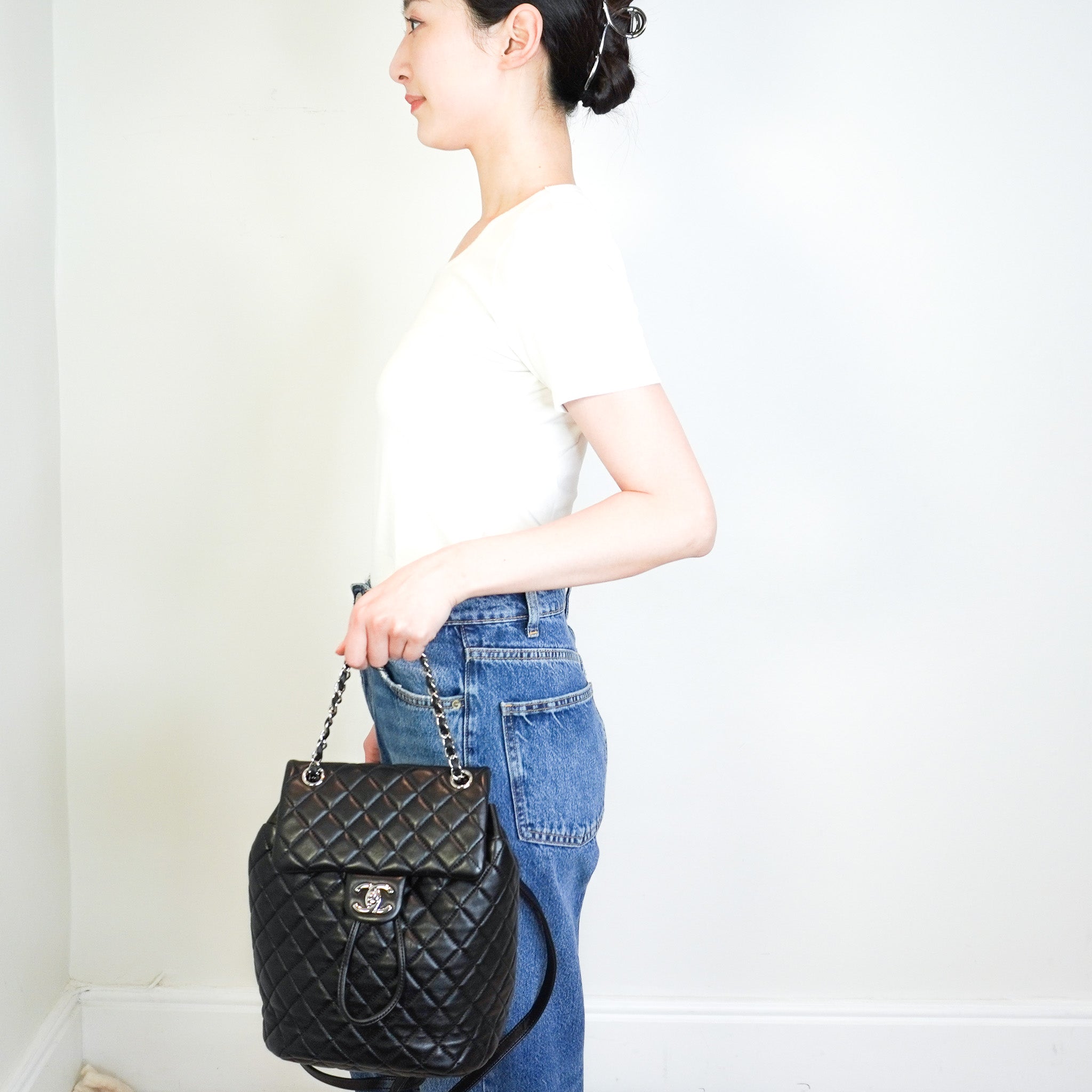 Chanel Black Lambskin Quilted Small Urban Spirit Backpack | Authentic Preloved - Reloved Again