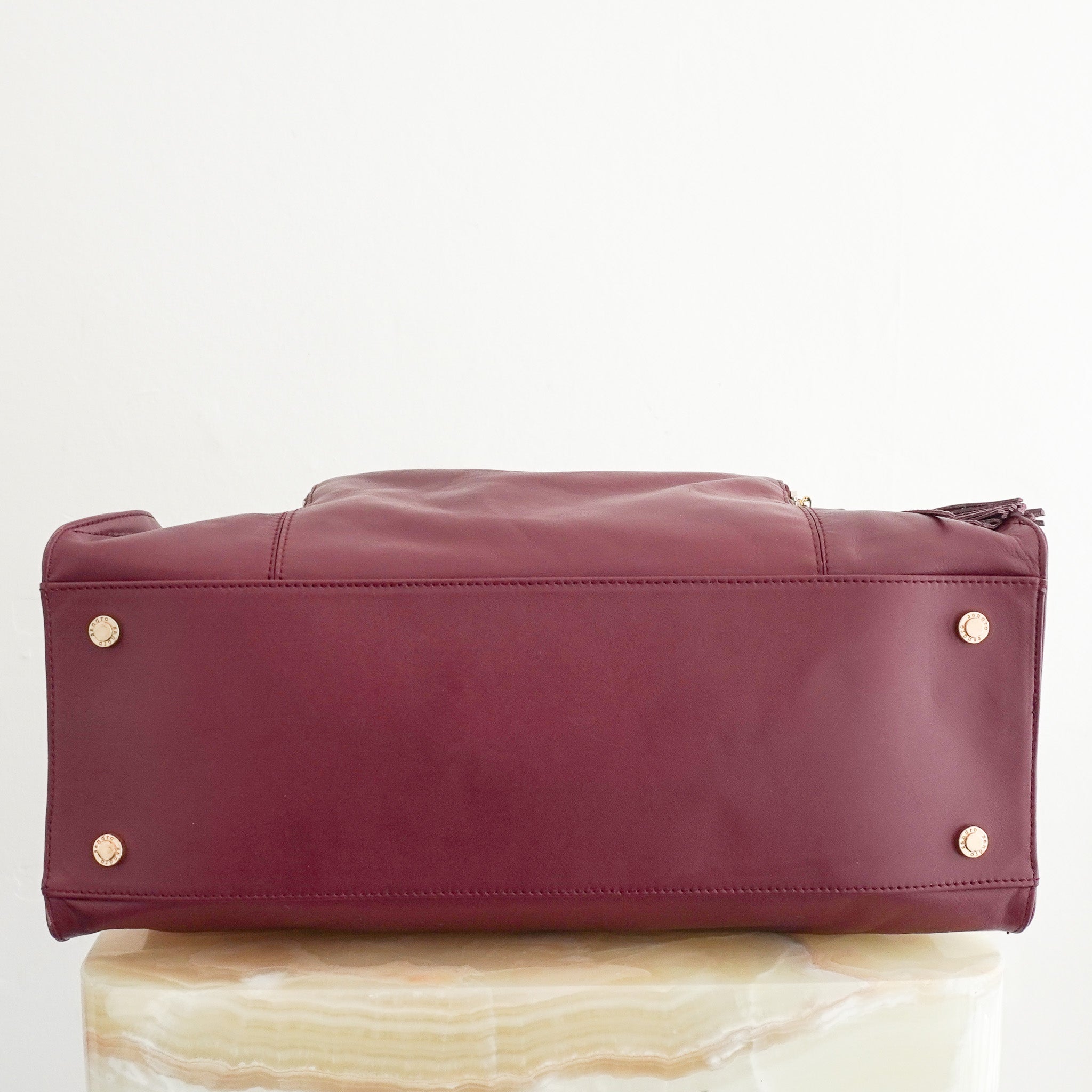 Sandro Adel Burgundy Leather Bag (RRP £350) | Authentic Preloved