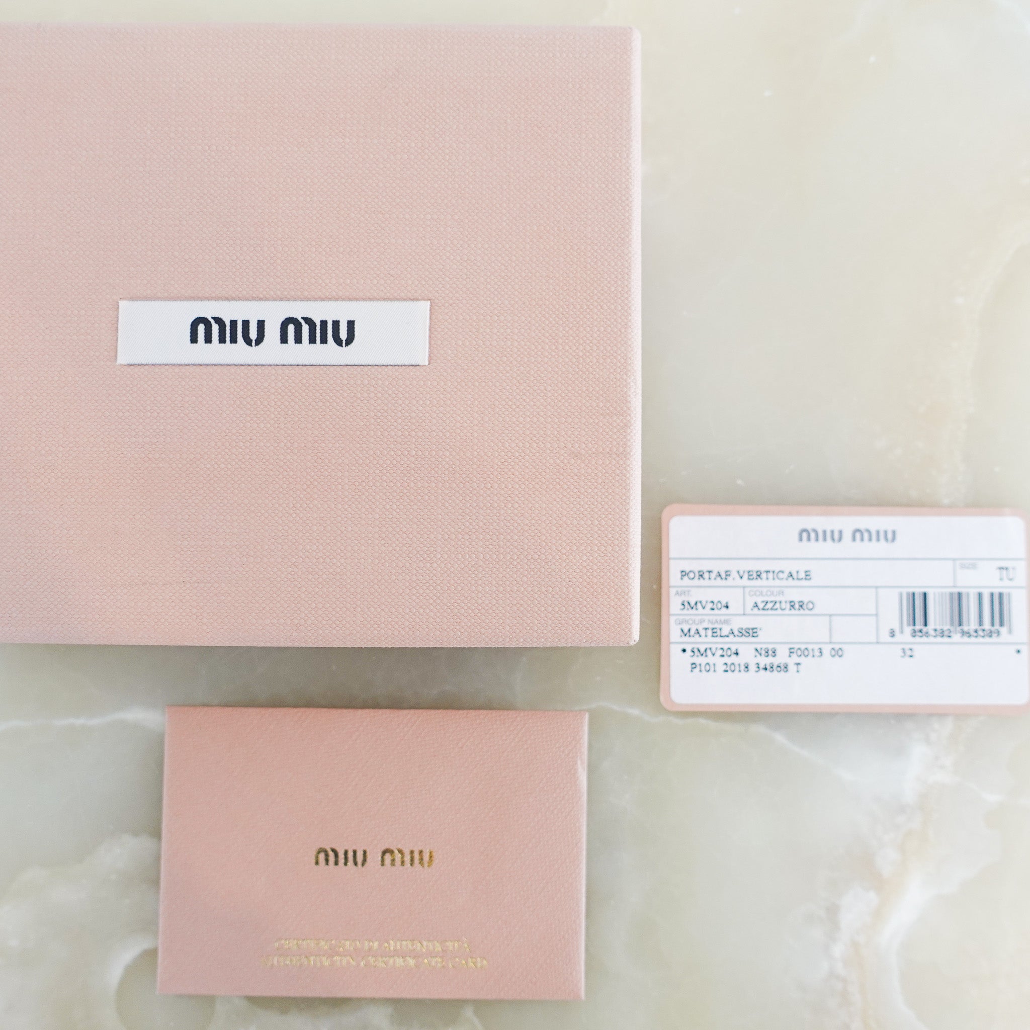NEW Miu Miu Azzuro Blue Small Matelasse Portaf Verticale Wallet RRP £480 | Authentic Preloved - Reloved Again