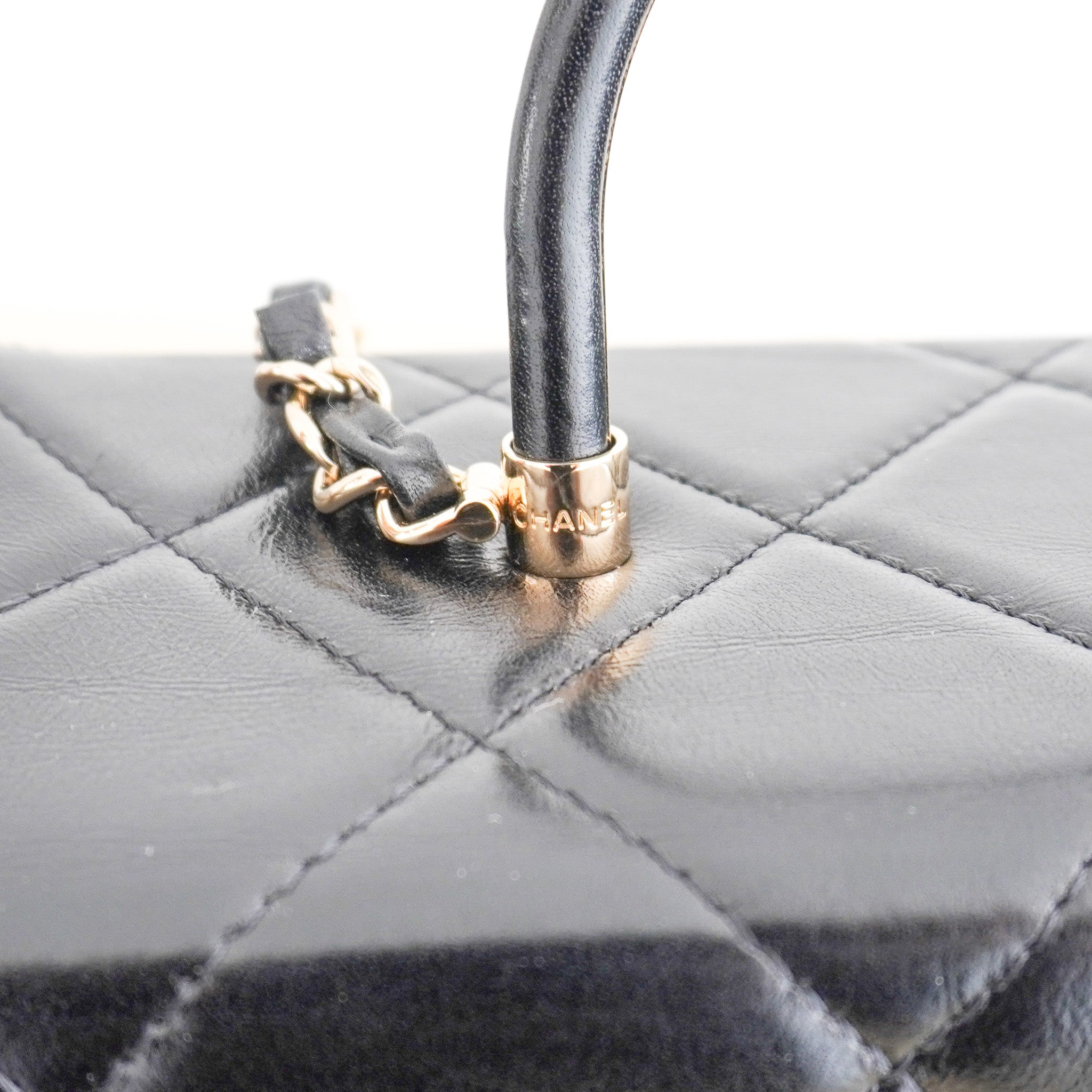 Chanel Shiny Calfskin Quilted Top Handle Box Bag | Authentic Preloved - Reloved Again