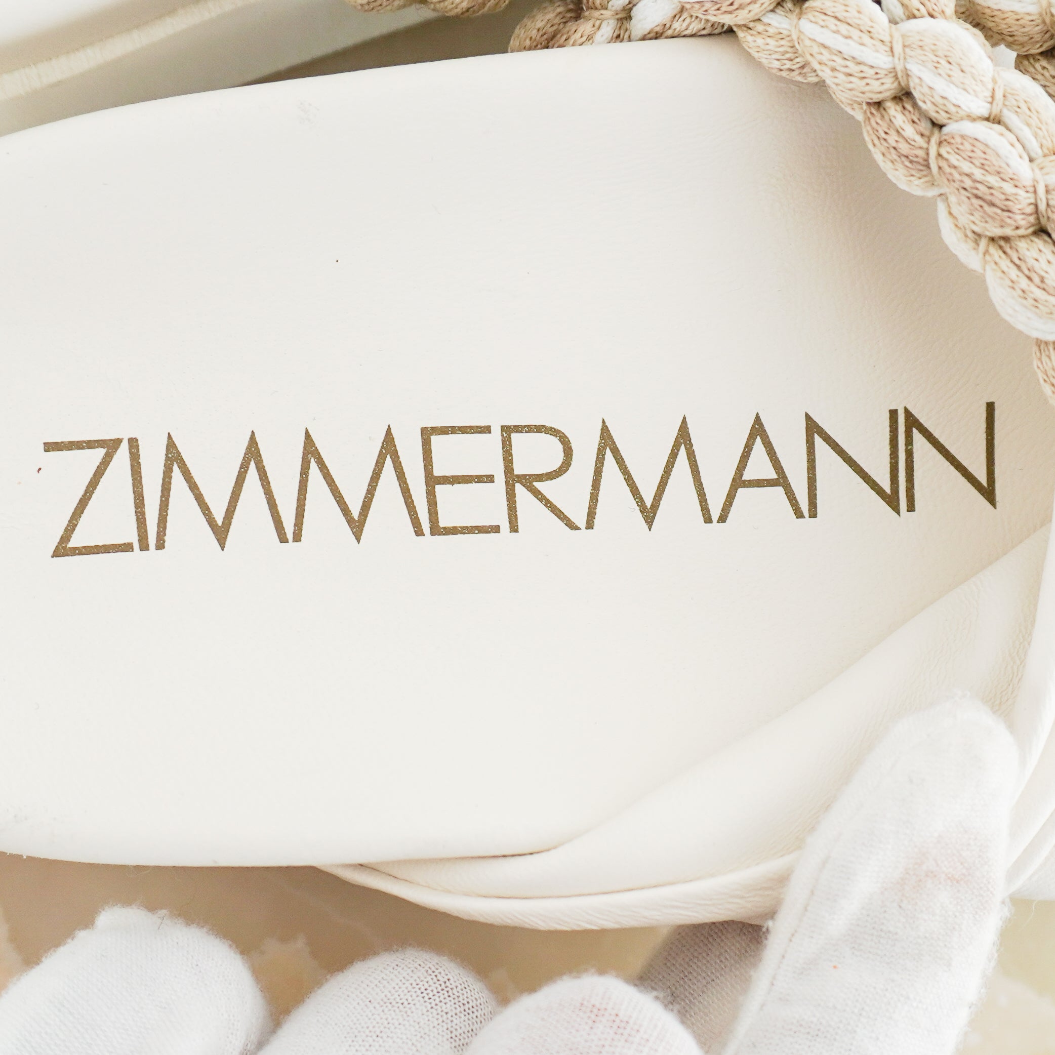 Zimmermann White Braided Sliders (RRP £250) | Authentic Preloved