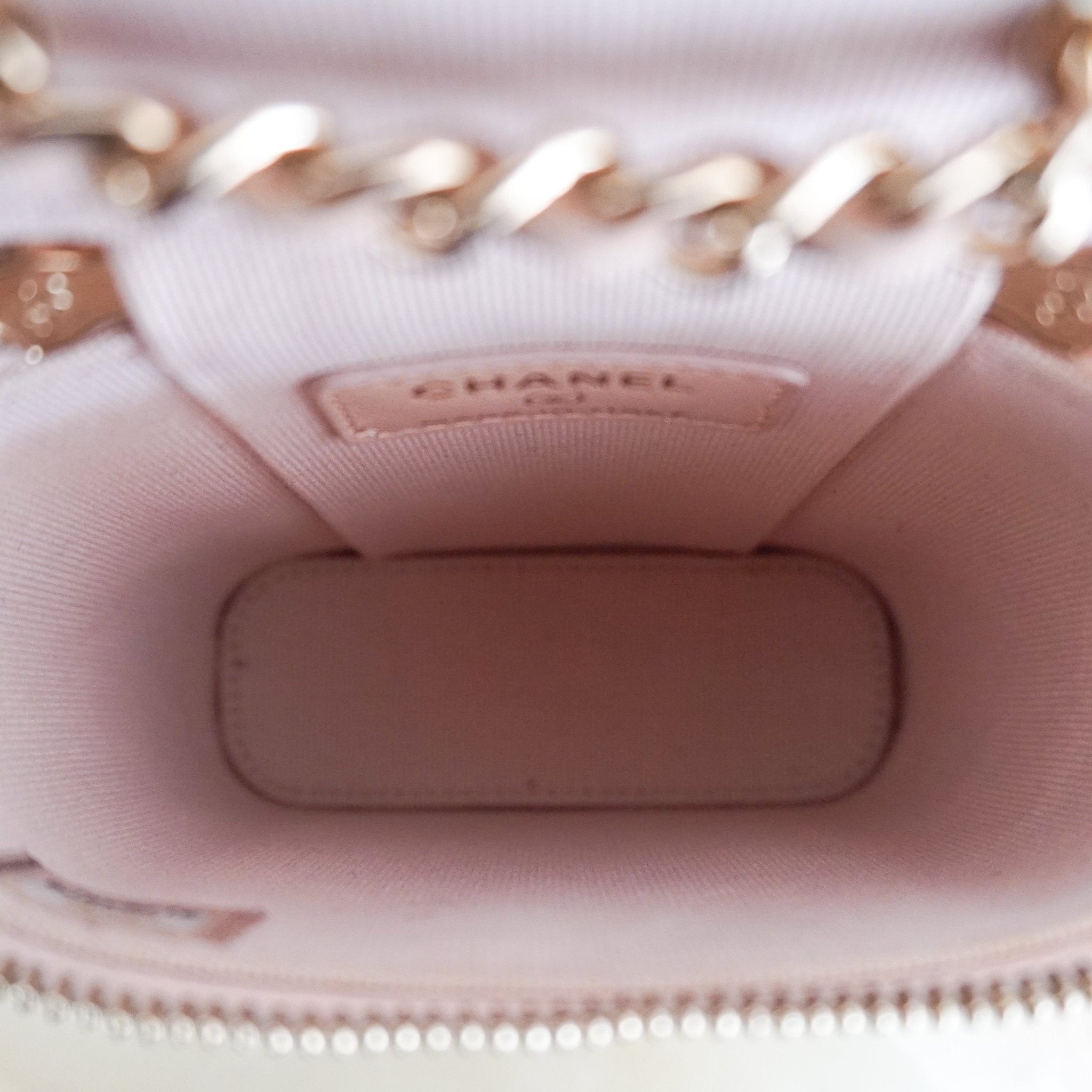 Chanel Caviar Quilted Small Vertical Vanity Case with Chain in Beige Clair RRP (£1630) | Authentic Preloved - Reloved Again