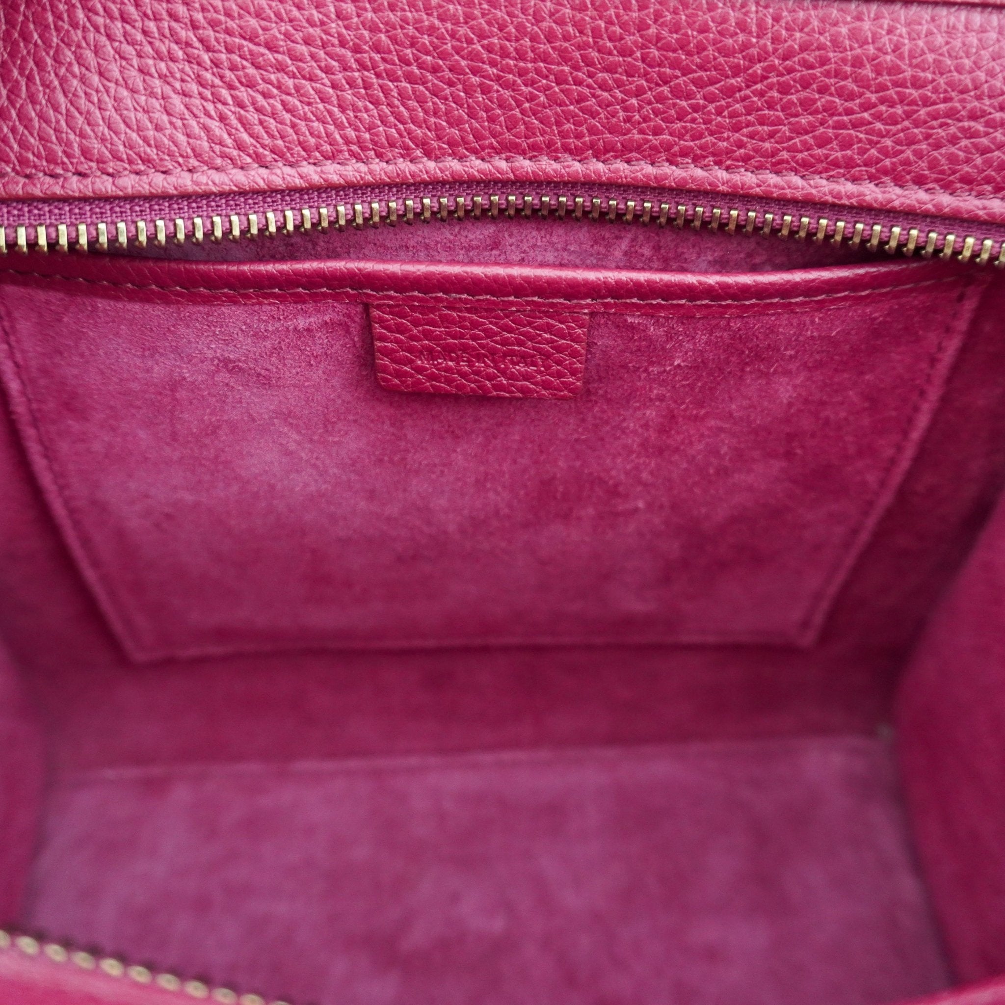 Celine Nano Luggage Bag in Raspberry Drummed Calfskin (RRP £1750) | Authentic Preloved - Reloved Again