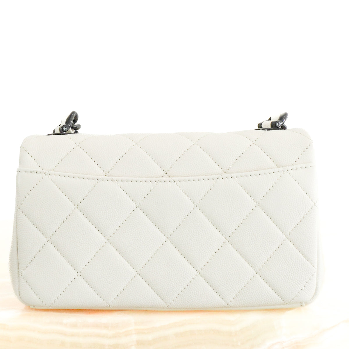 Chanel Quilted Flap Bag in Ivory Caviar Leather | Authentic Preloved