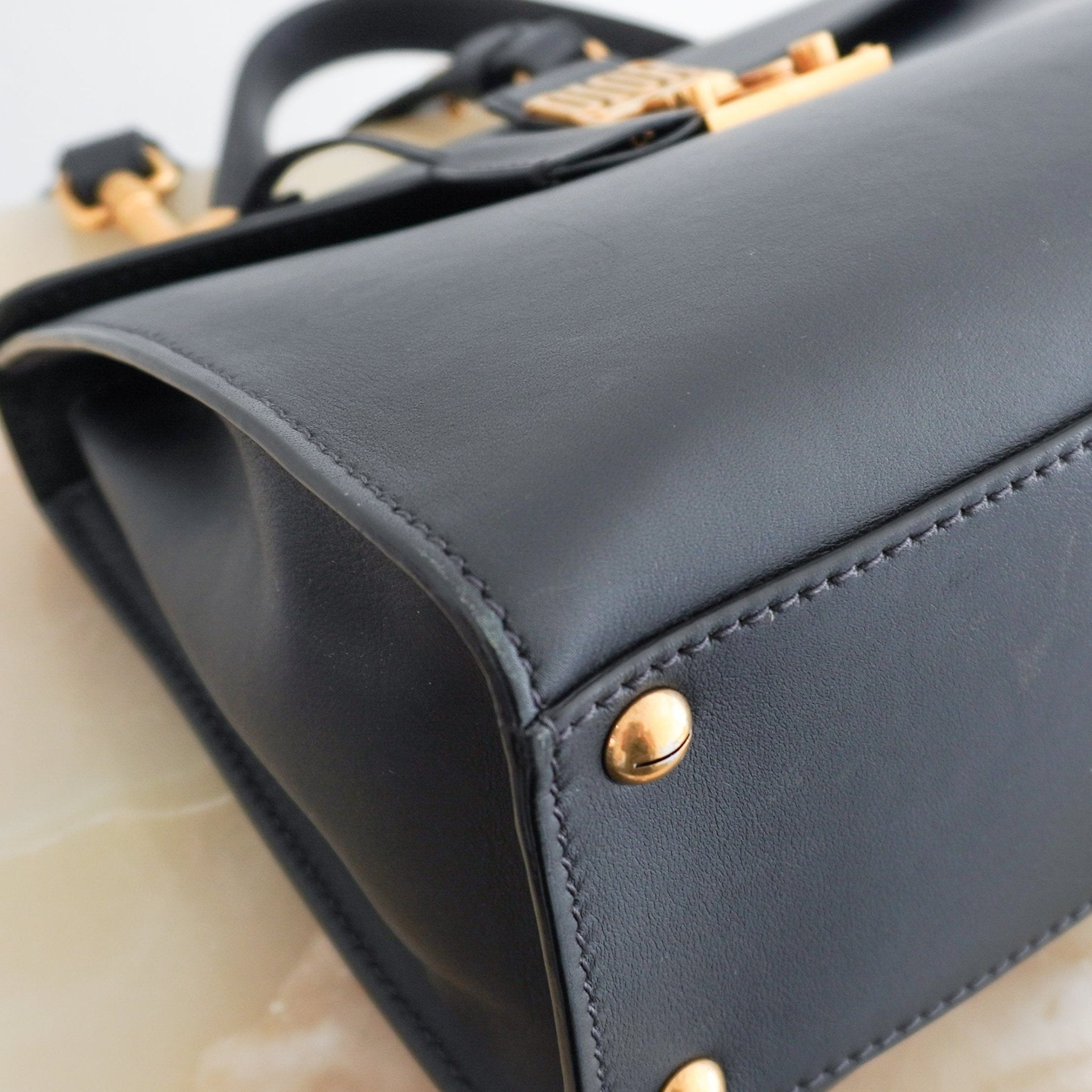 Christian Dior Dioraddict Medium Top Handle Bag in Black Calfskin (RRP £2400) | Authentic Preloved - Reloved Again