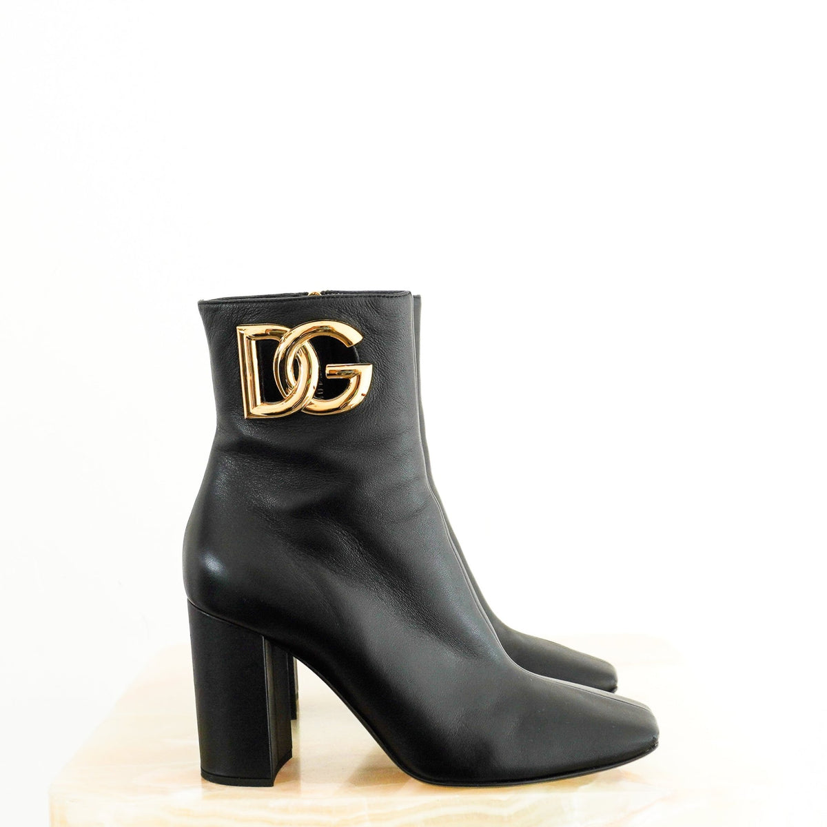 Dolce & Gabbana Black Lambskin Leather Ankle Boots (RRP £1150) | Authentic Preloved - Reloved Again