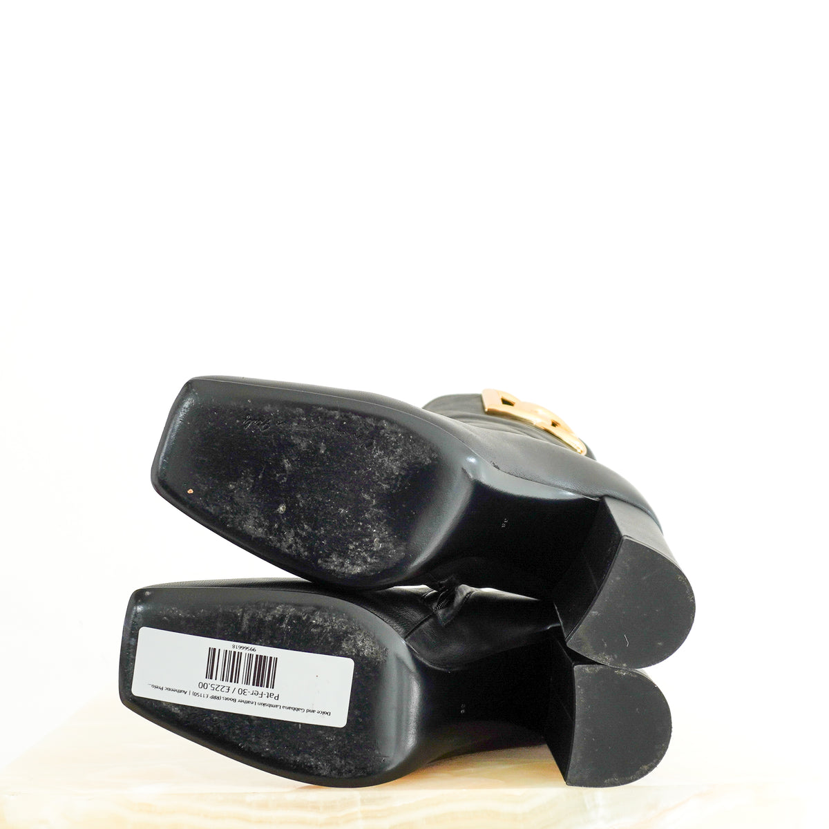 Dolce & Gabbana Black Lambskin Leather Ankle Boots (RRP £1150) | Authentic Preloved
