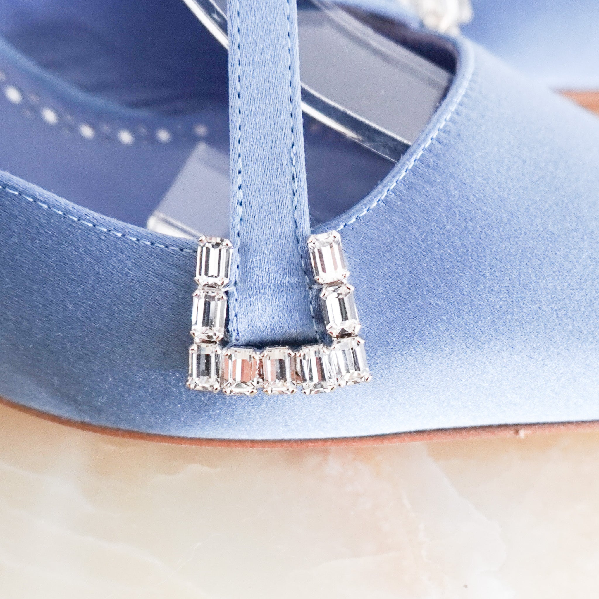 Manolo Blahnik Ramiz Slingback in Blue RRP £700 | Authentic Preloved - Reloved Again