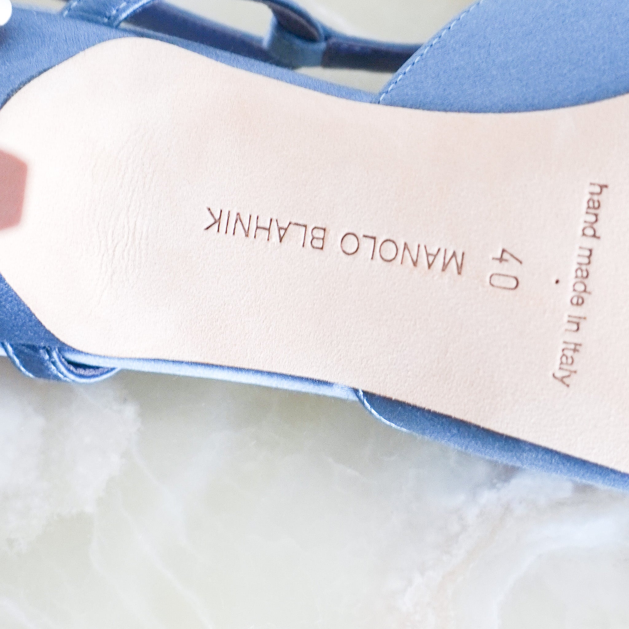 Manolo Blahnik Ramiz Slingback in Blue RRP £700 | Authentic Preloved - Reloved Again