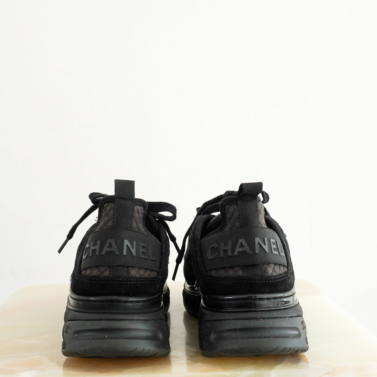 Chanel Suede Calfskin CC Trainers (RRP £1000) | Authentic Preloved