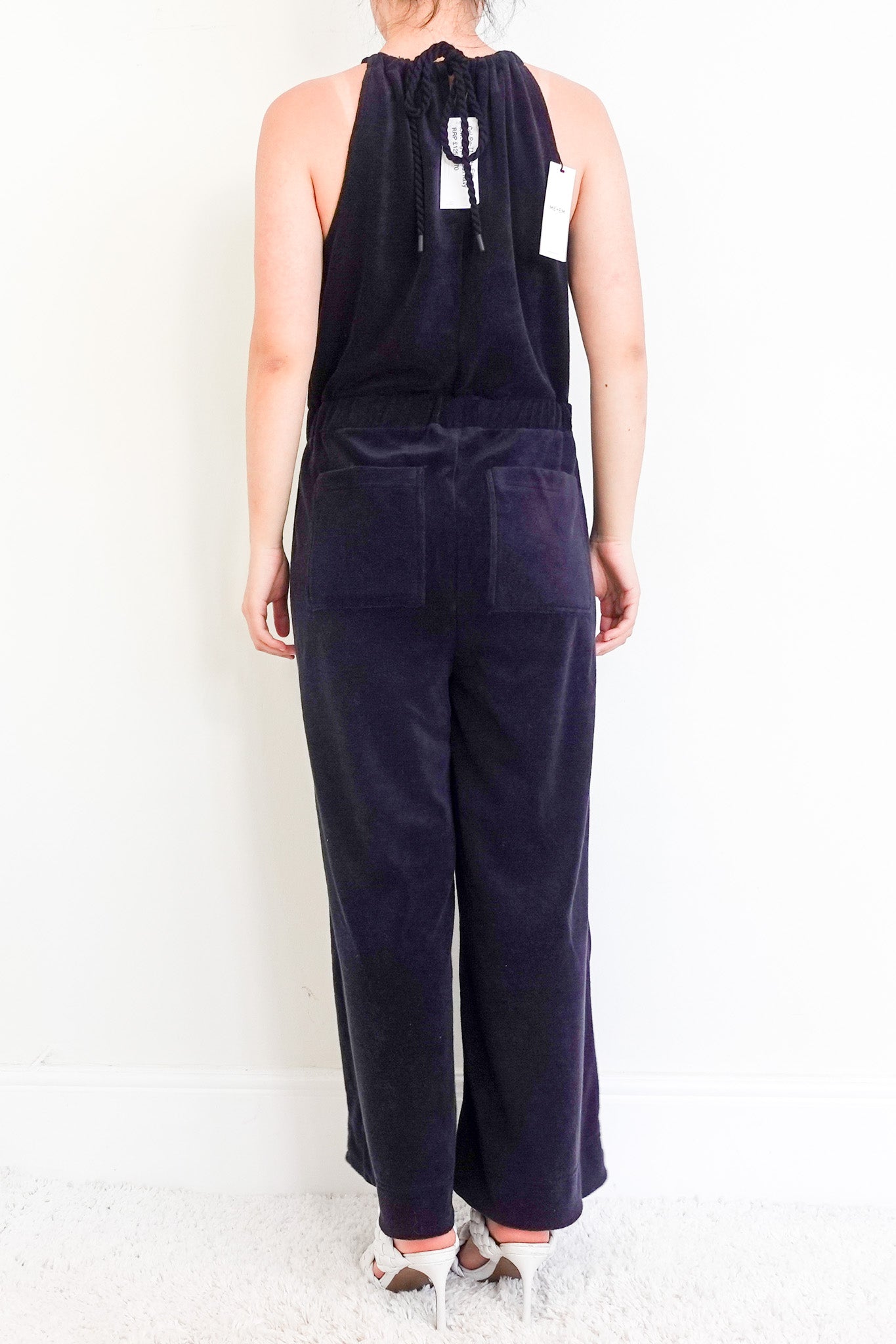 Towelling navy jumpsuit RRP £125