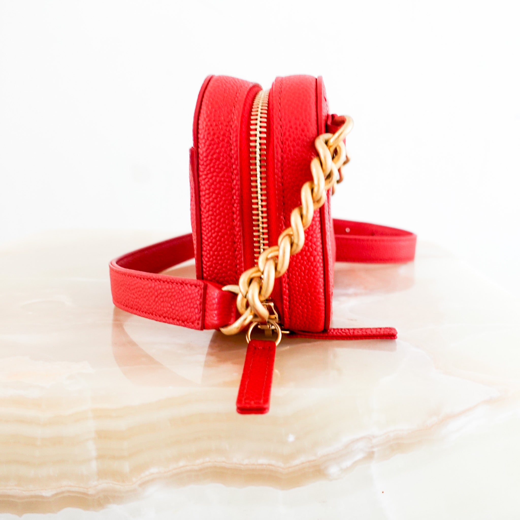Chanel Chic Affinity Belt Bag in Red Quilted Caviar Leather | Authentic