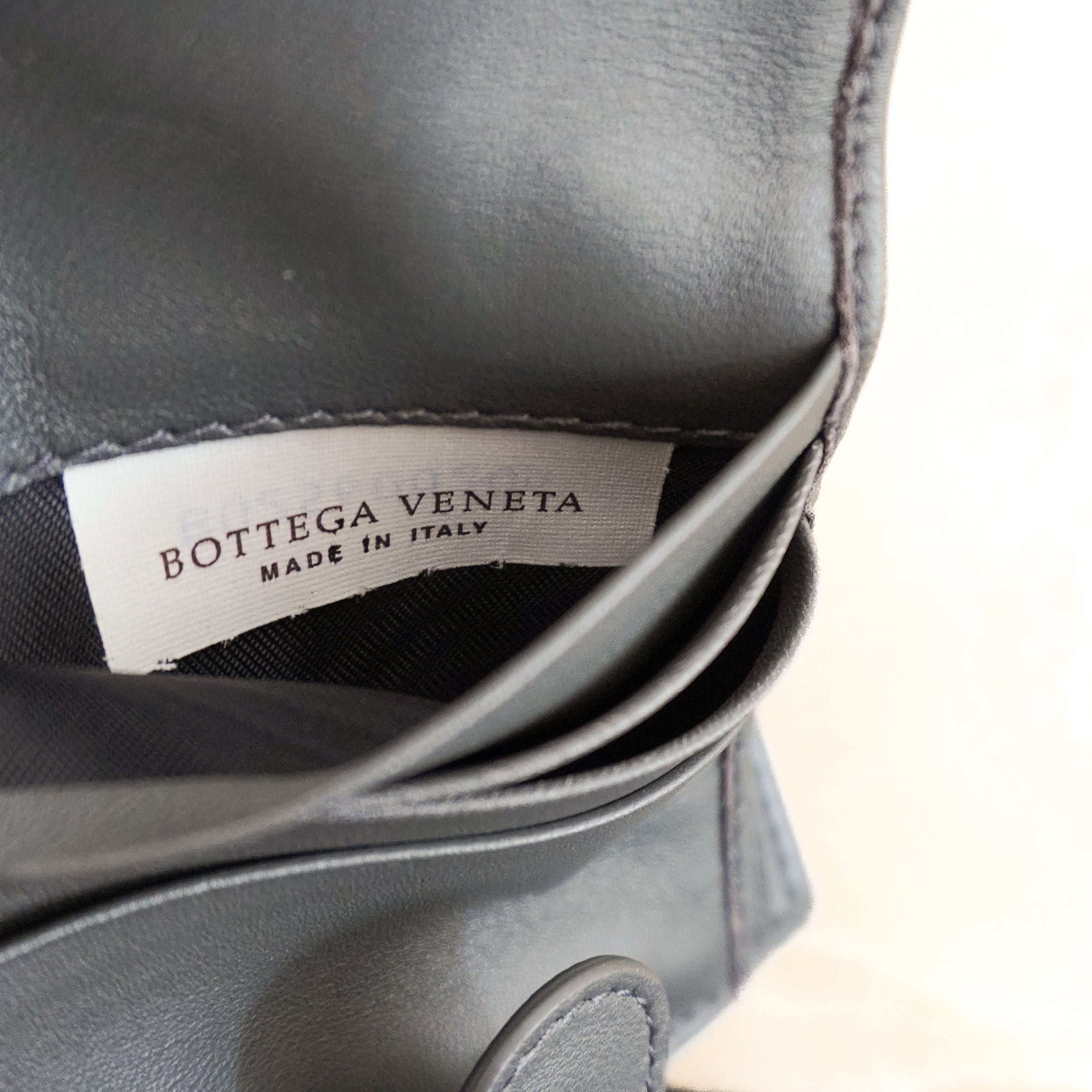 Bottega Veneta Grey Intrecciato Leather French Wallet (RRP £530) | Authentic Preloved