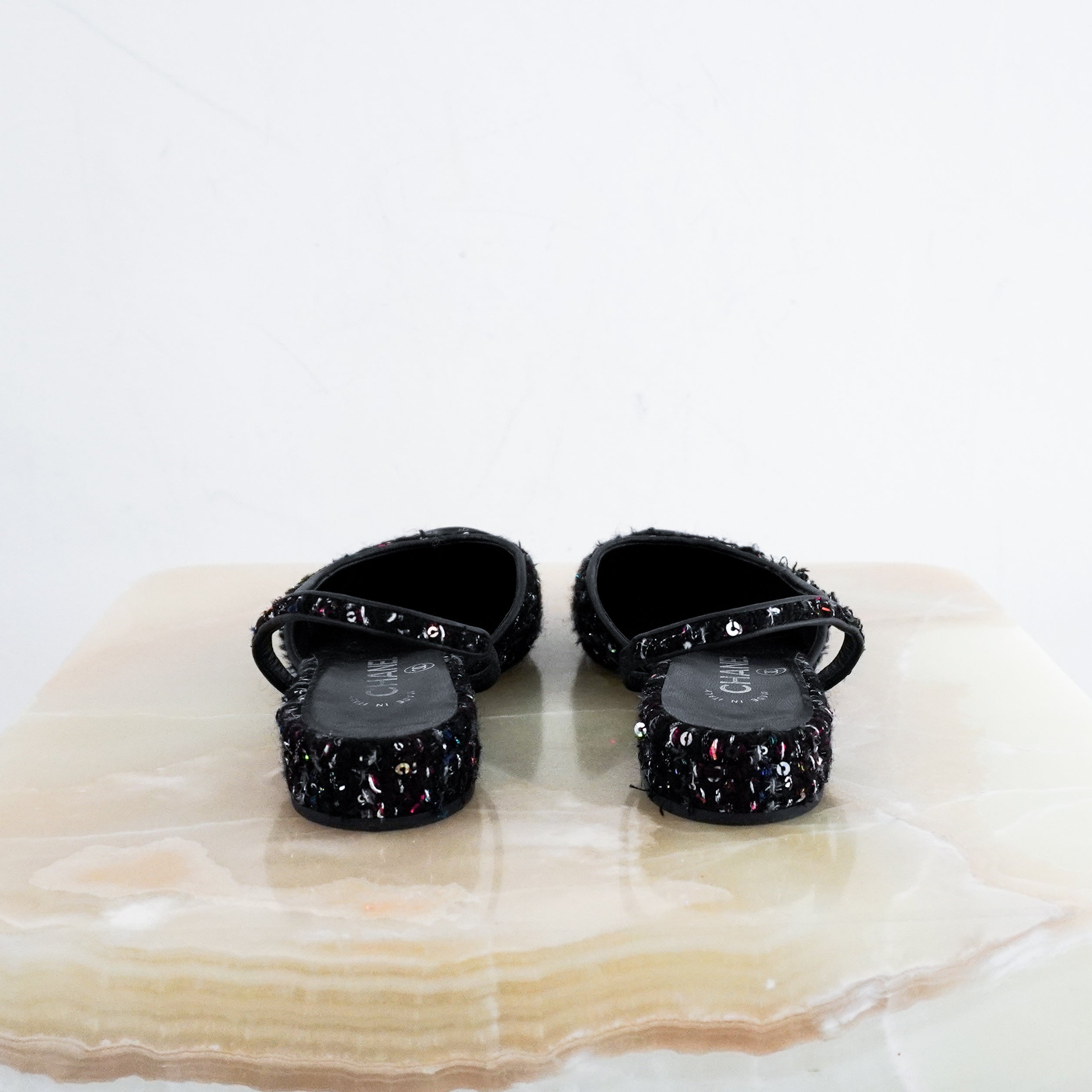 Chanel Black Tweed Slingbacks RRP £880 | Authentic Preloved