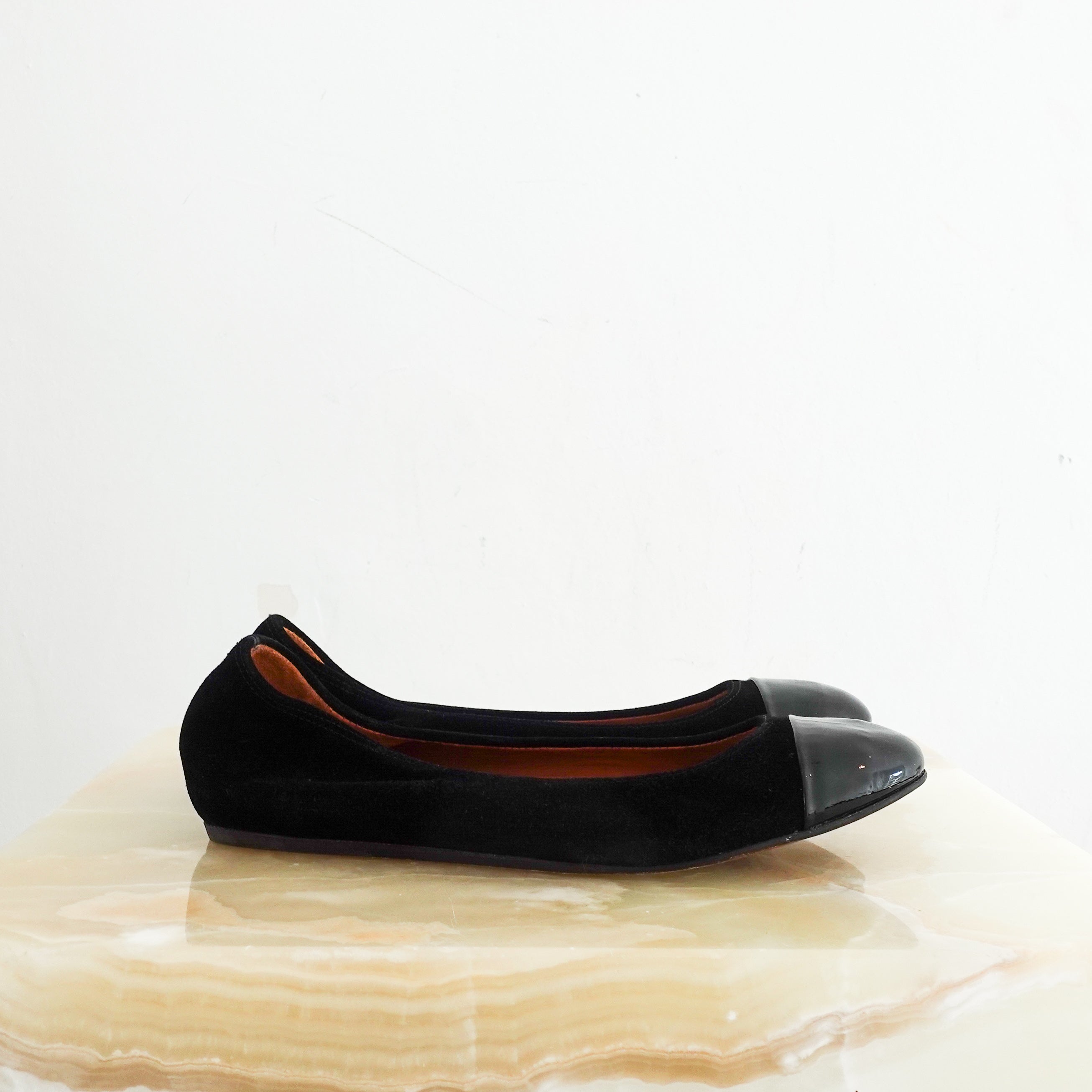 Black suede ballet flats RRP £320