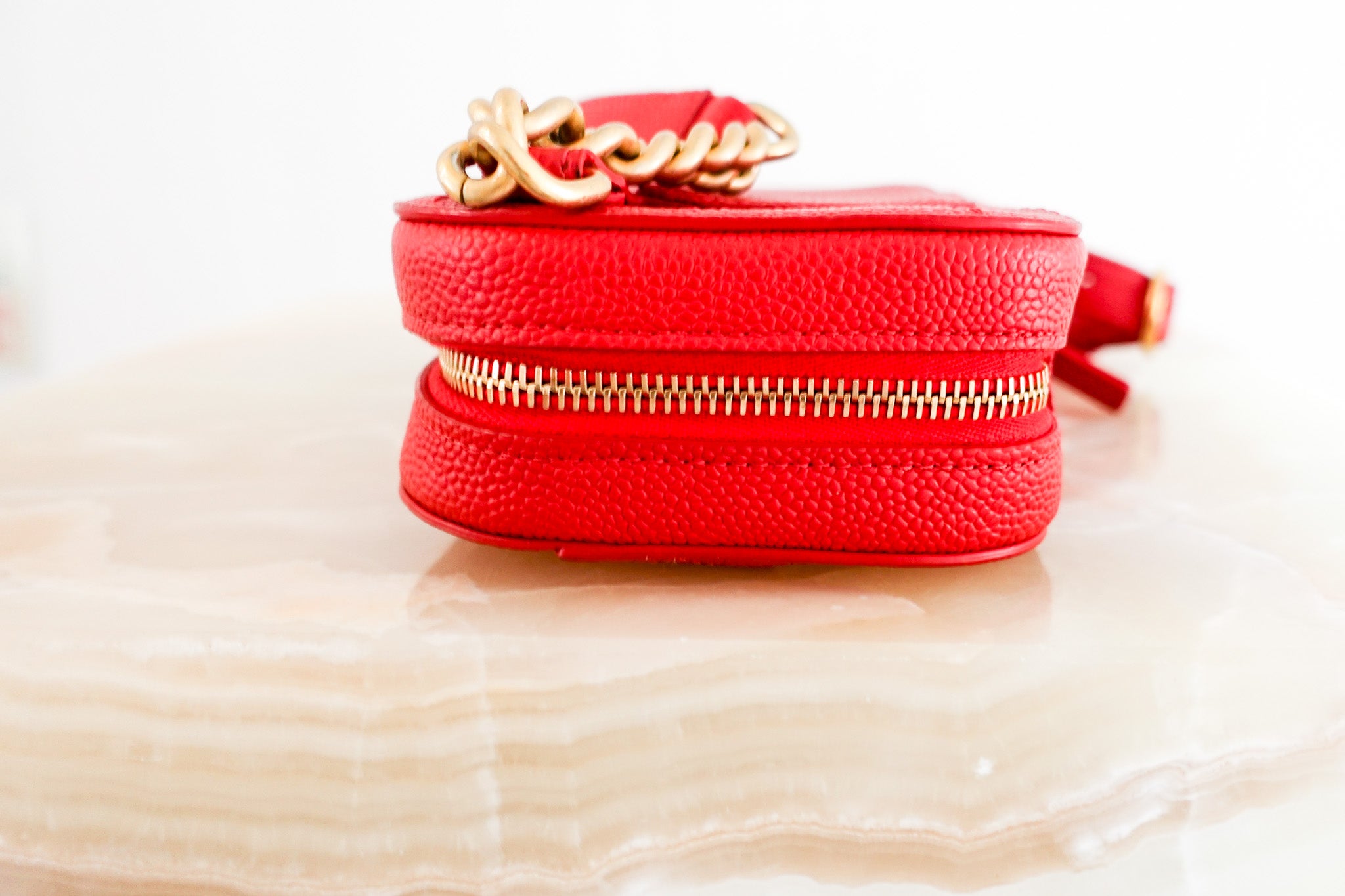 Chanel Chic Affinity Belt Bag in Red Quilted Caviar Leather | Authentic