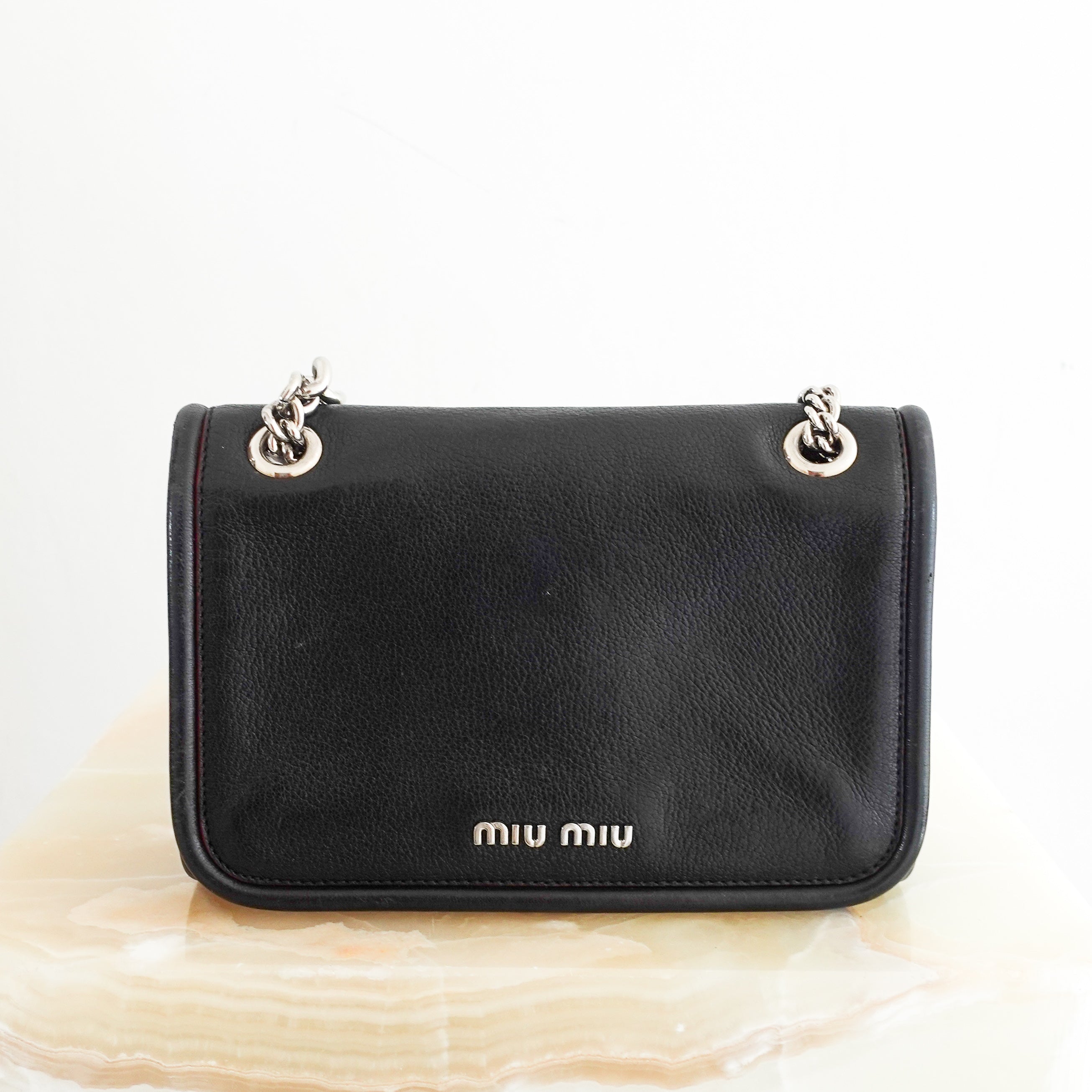 Black chain flap bag RRP £700