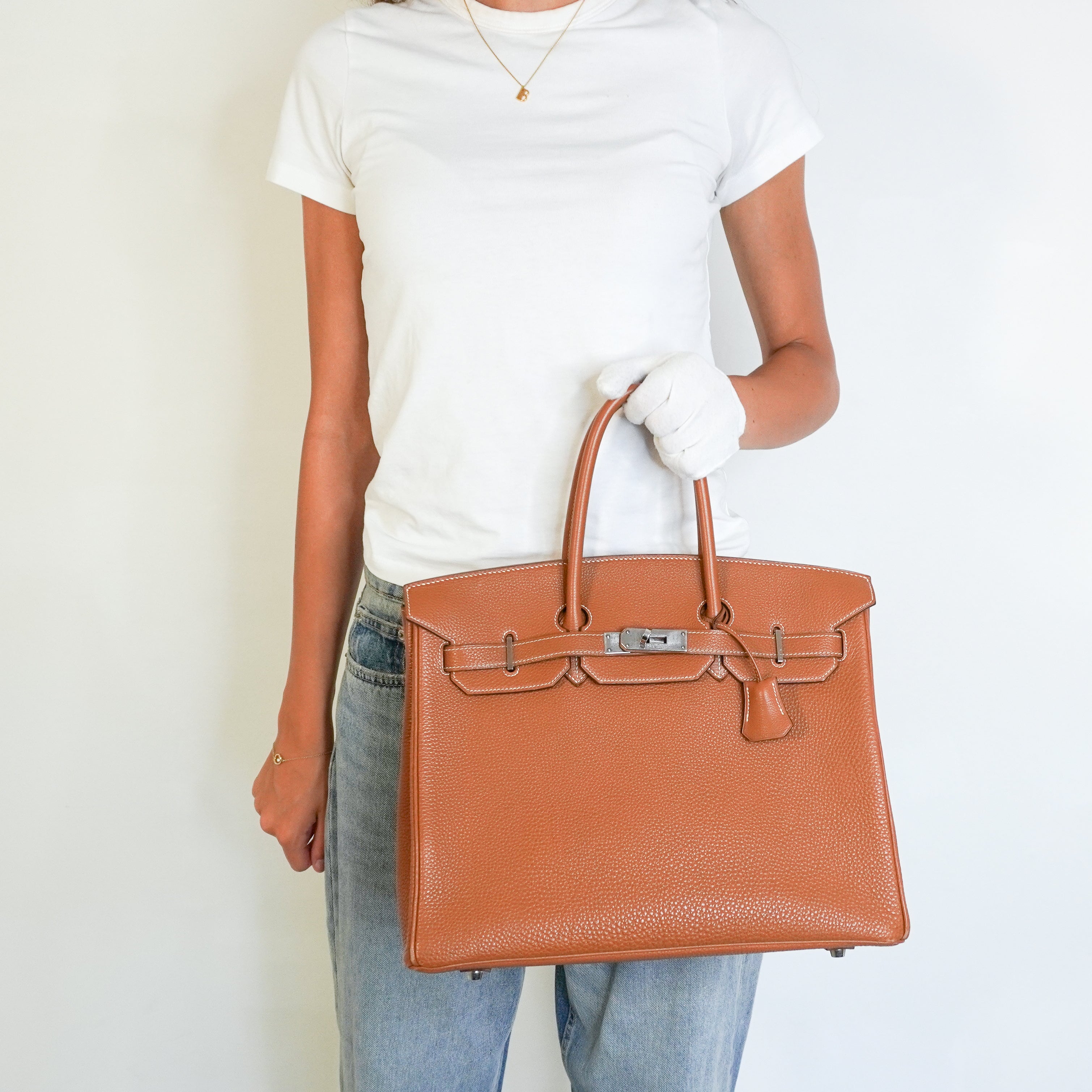 Hermès Birkin 35 Retourne in Gold Togo Leather with Palladium Hardware | Authentic Preloved