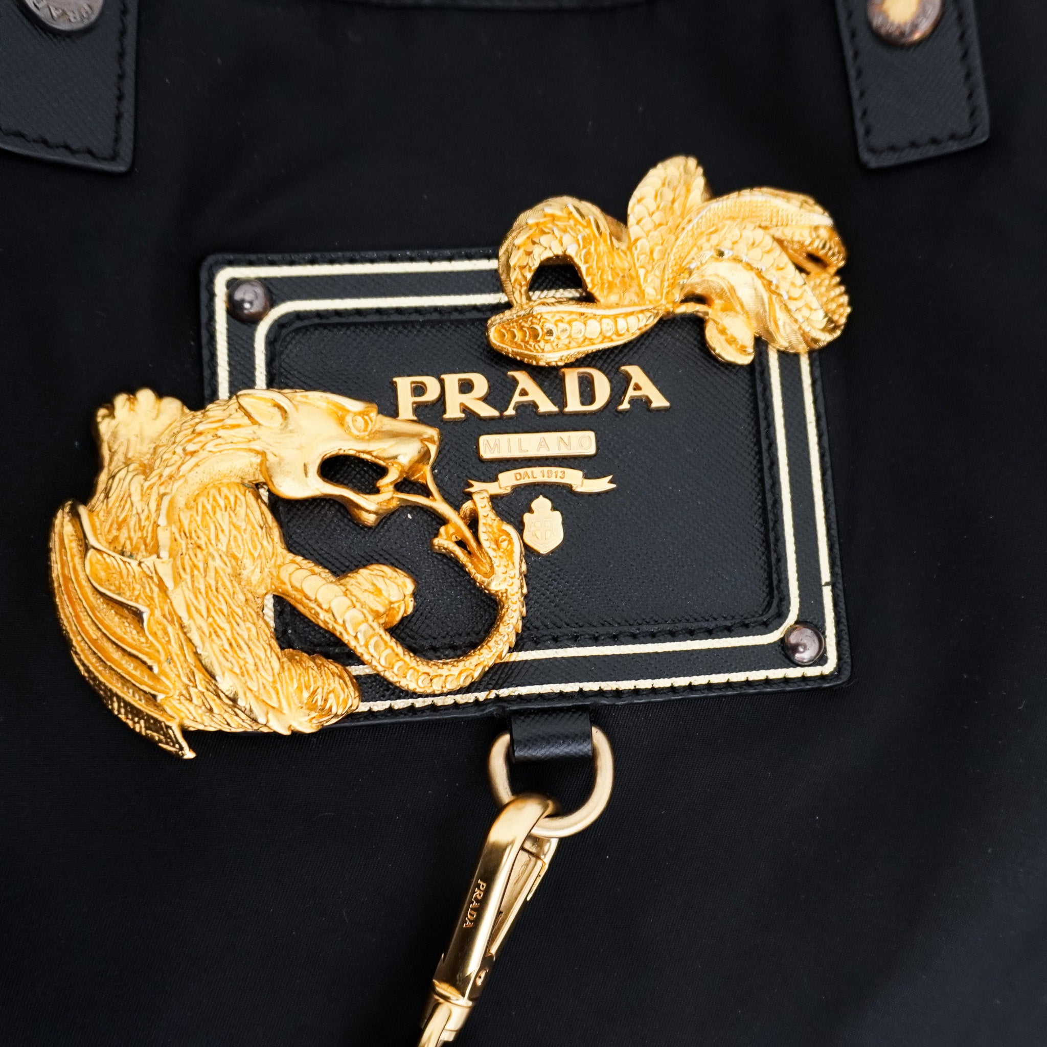 Prada Dragon Motif Nylon Tote Bag RRP £2000 | Authentic Preloved