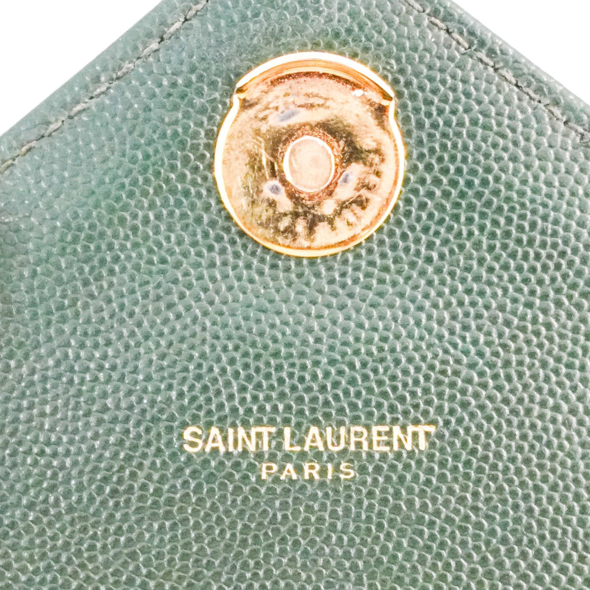 YSL Medium Green Chevron Quilted Leather Envelope Bag (RRP £2235) | Authentic Preloved - Reloved Again