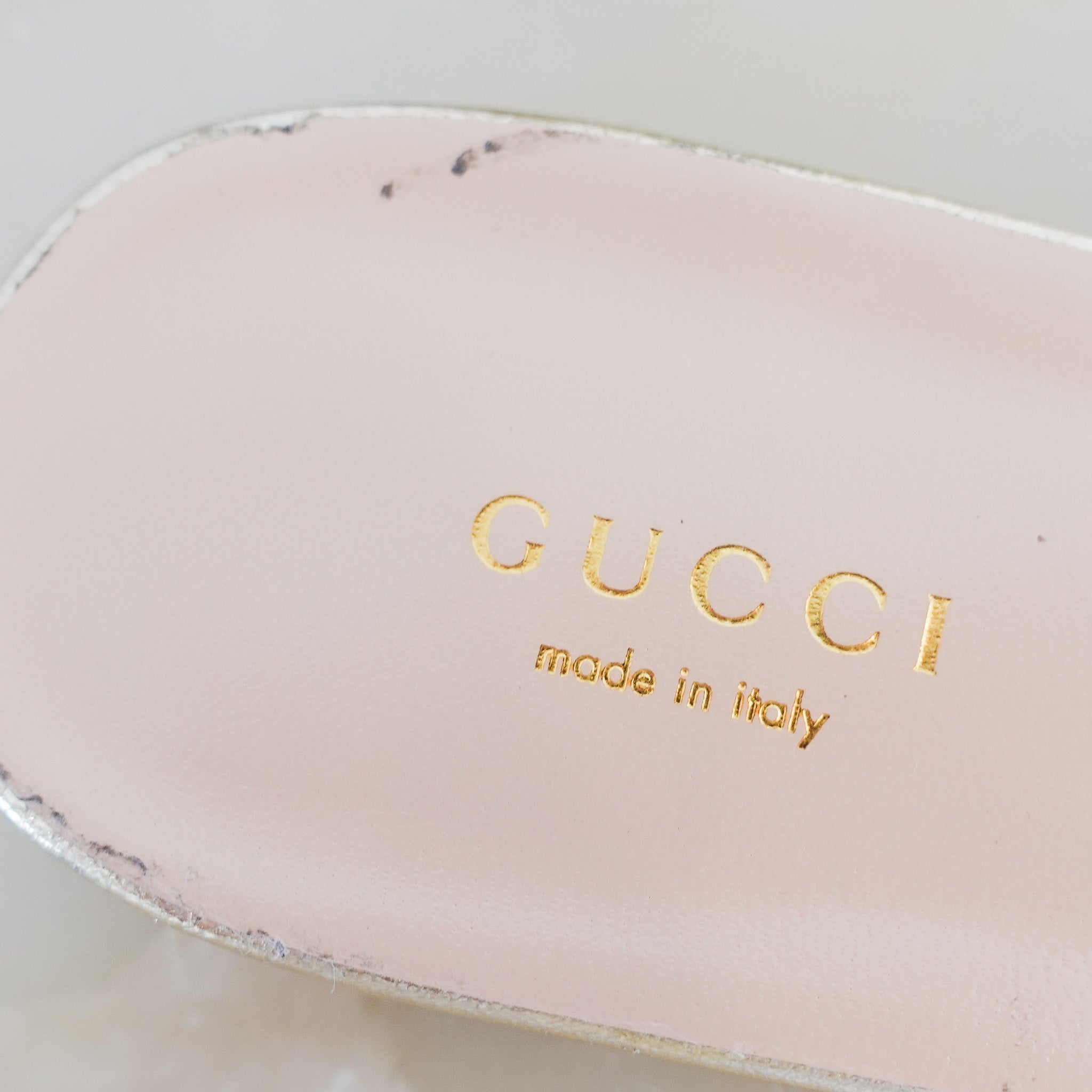 Gucci Marmont Gold Sandals RRP £600 | Authentic Preloved - Reloved Again