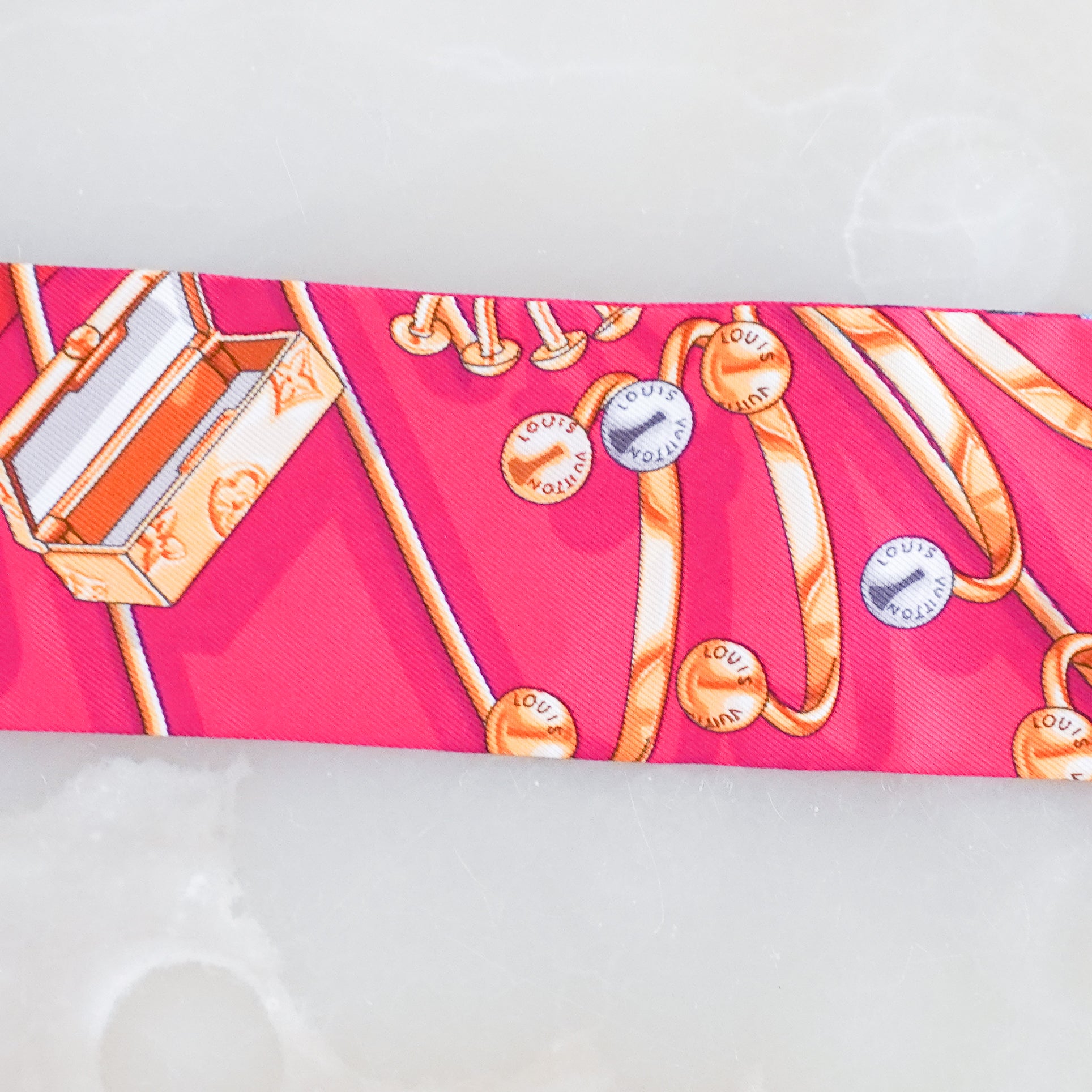 Louis Vuitton Pink Monogram Twilly Scarf (RRP £280) | Authentic Preloved FINAL SALE - Reloved Again