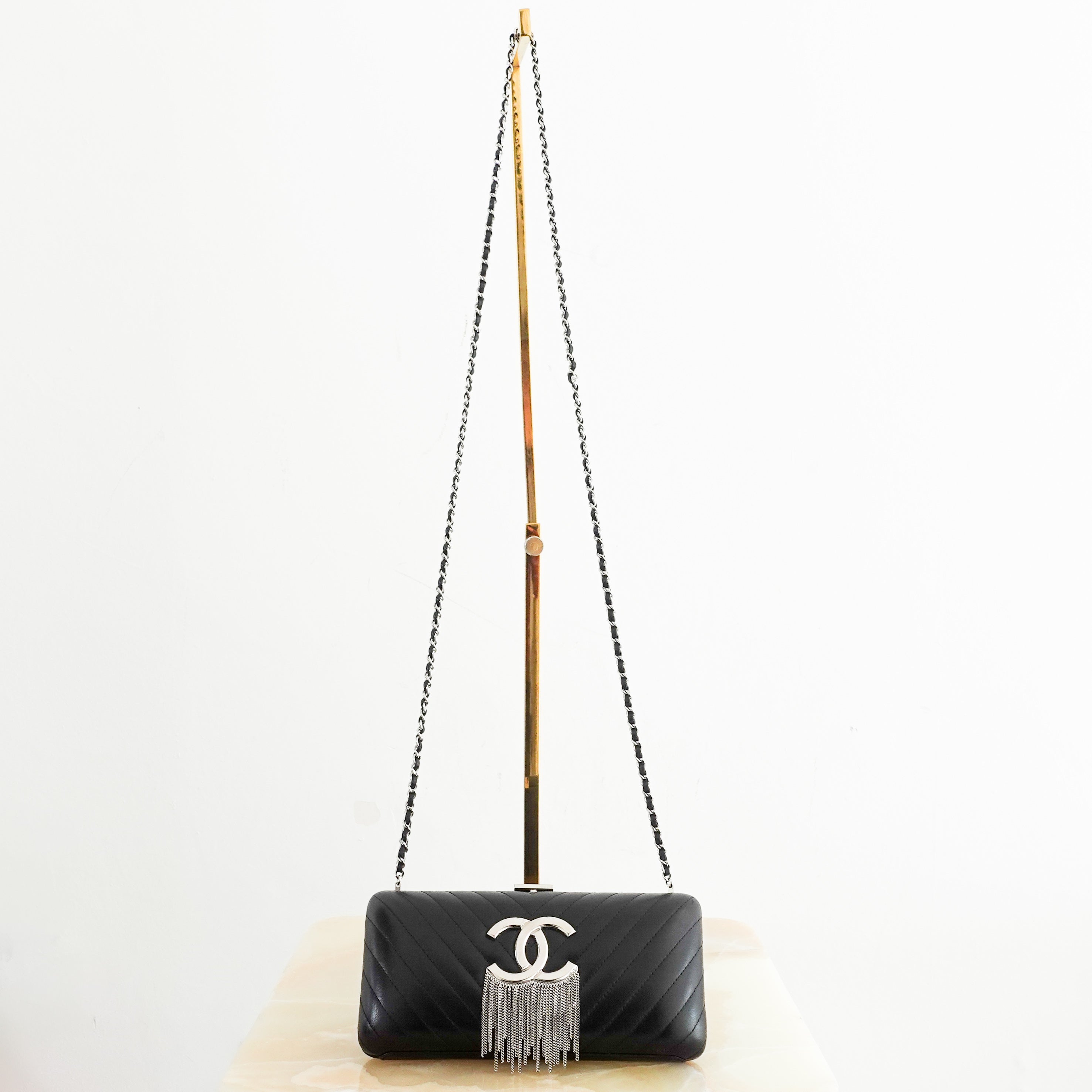Chanel Chevron fringe clutch Spring 2018 | Authentic Preloved