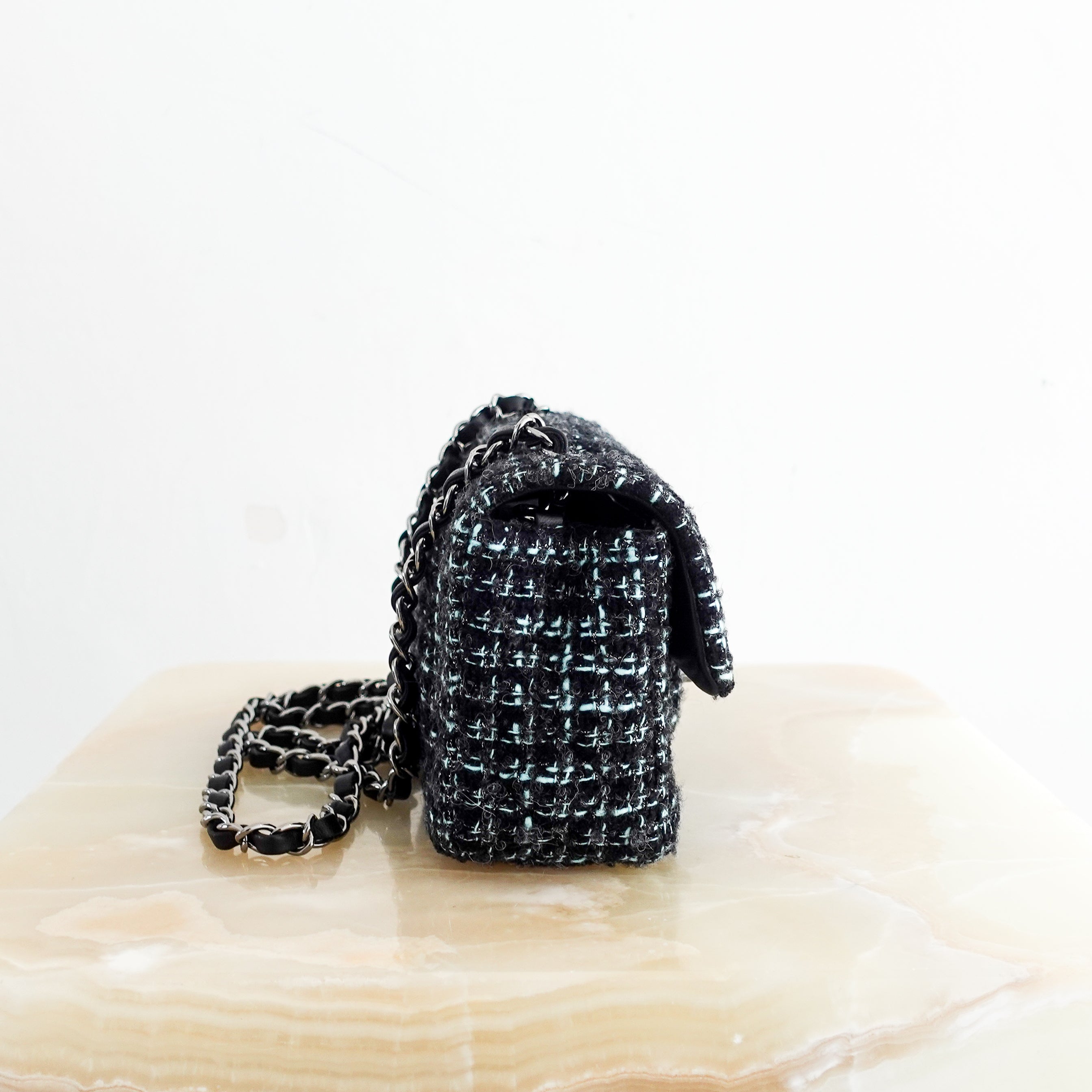 RARE Chanel Black Tweed mini Flap Bag | Authentic Preloved