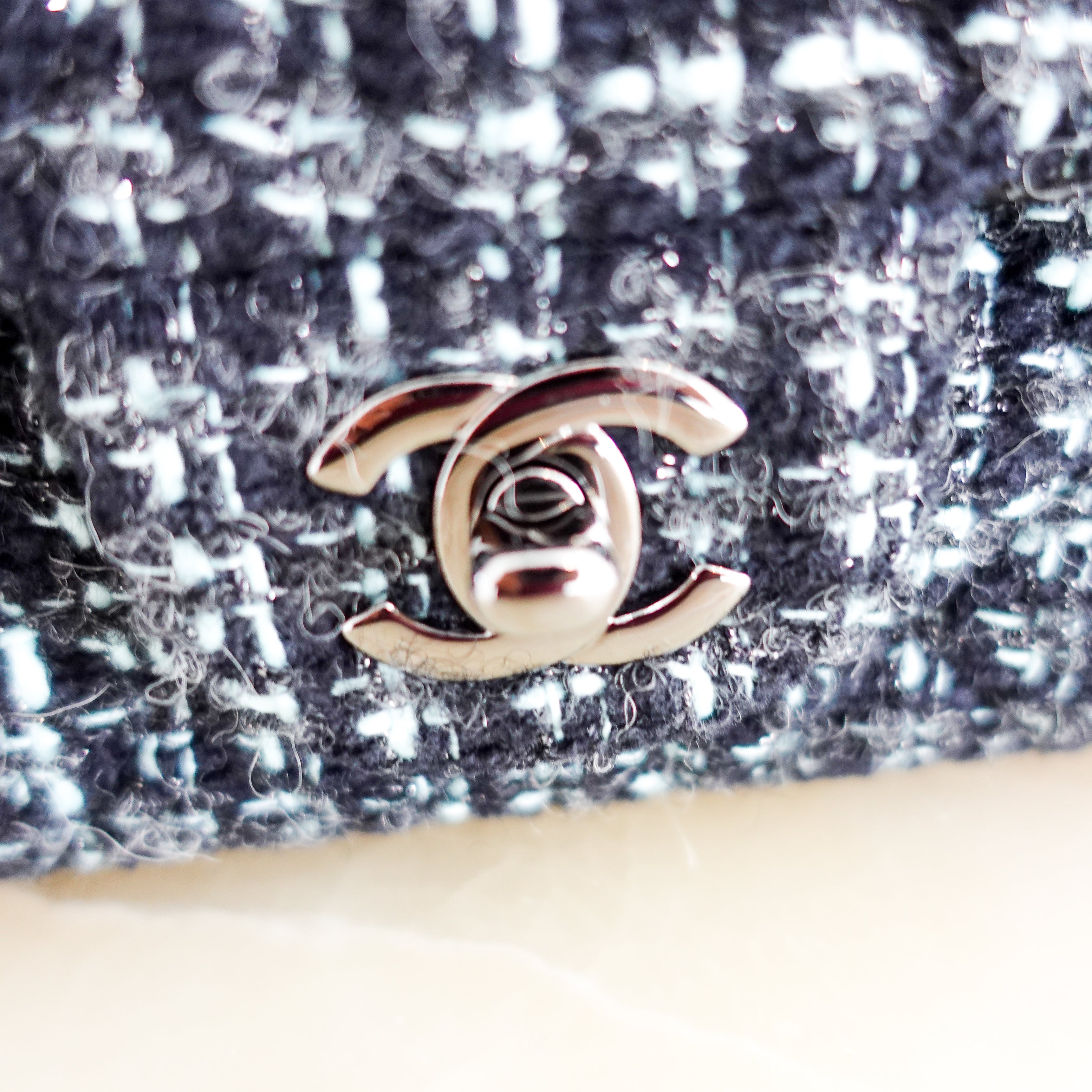 RARE Chanel Black Tweed mini Flap Bag | Authentic Preloved