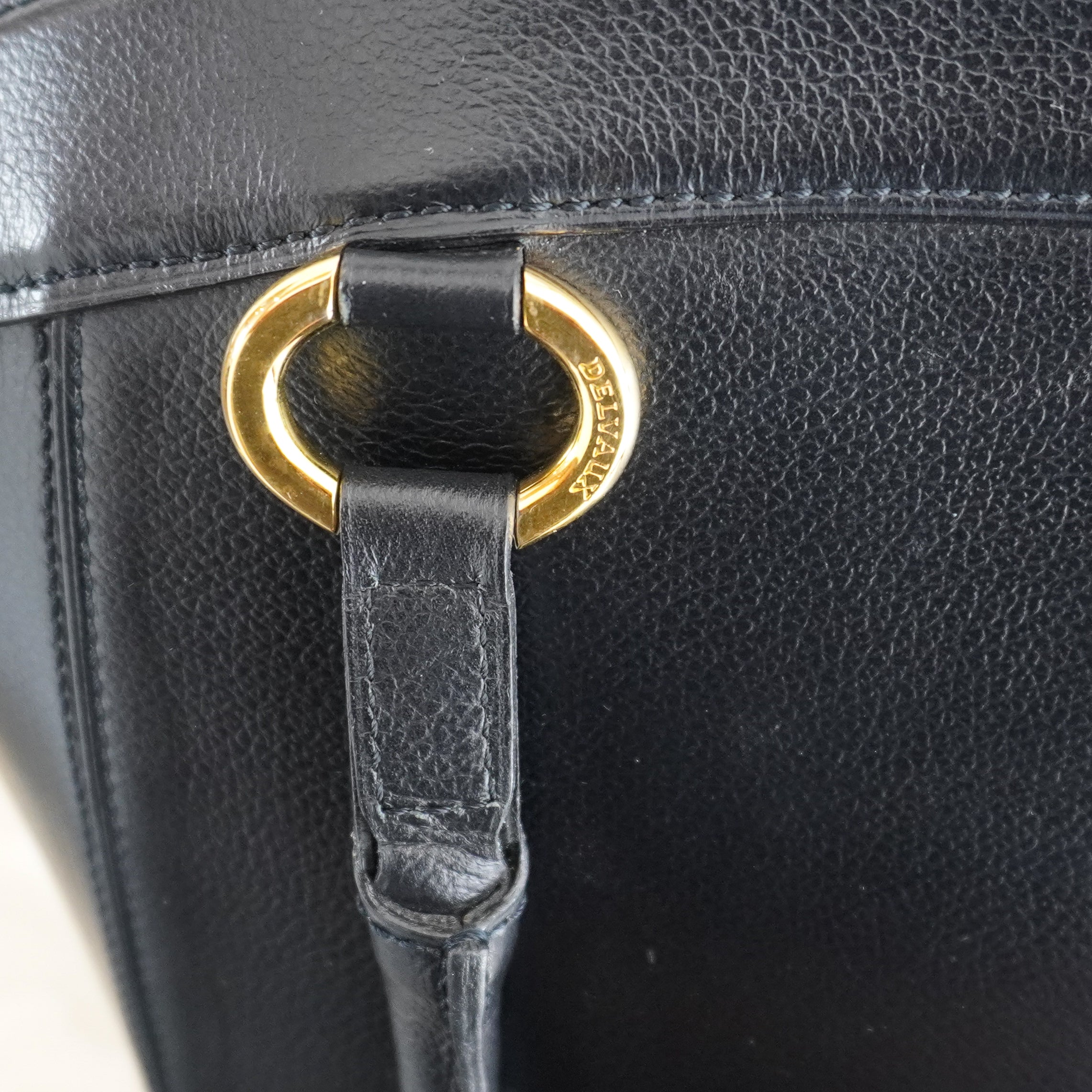 Delvaux Vintage Charme Bag in Black Calf Leather with Gold-Tone Hardware (RRP £3700) | Authentic Preloved