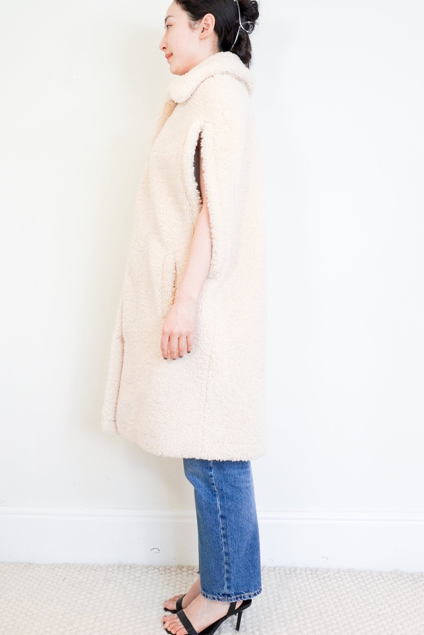 Maje Ecru Shearling Style Cape RRP £500 | Authentic Preloved - Reloved Again